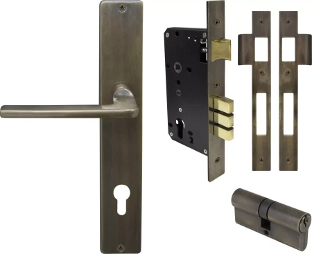 Chalet Square Longplate Entrance Set E85 - Key/Key - ORB