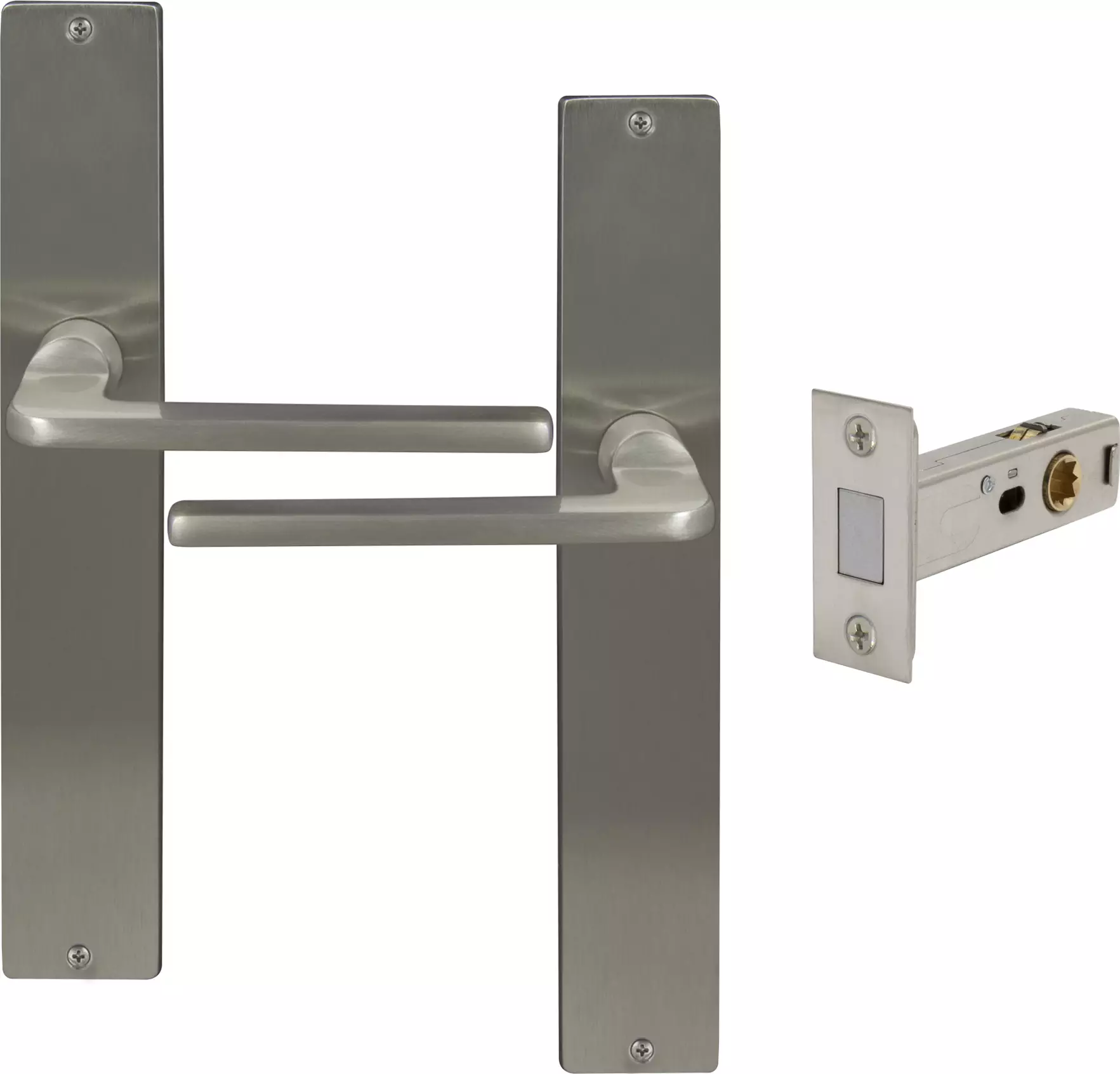 Chalet Longplate Square Passage Set - Magn. Latch - BN