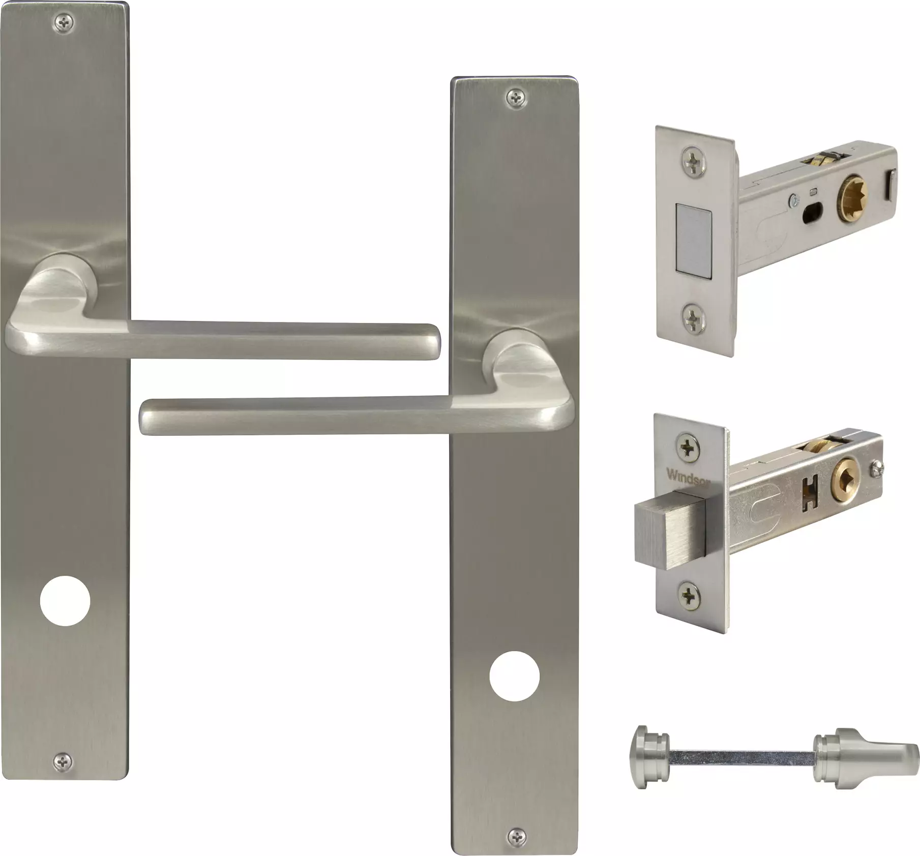 Chalet Longplate Square Privacy Set - Magn. Latch - BN