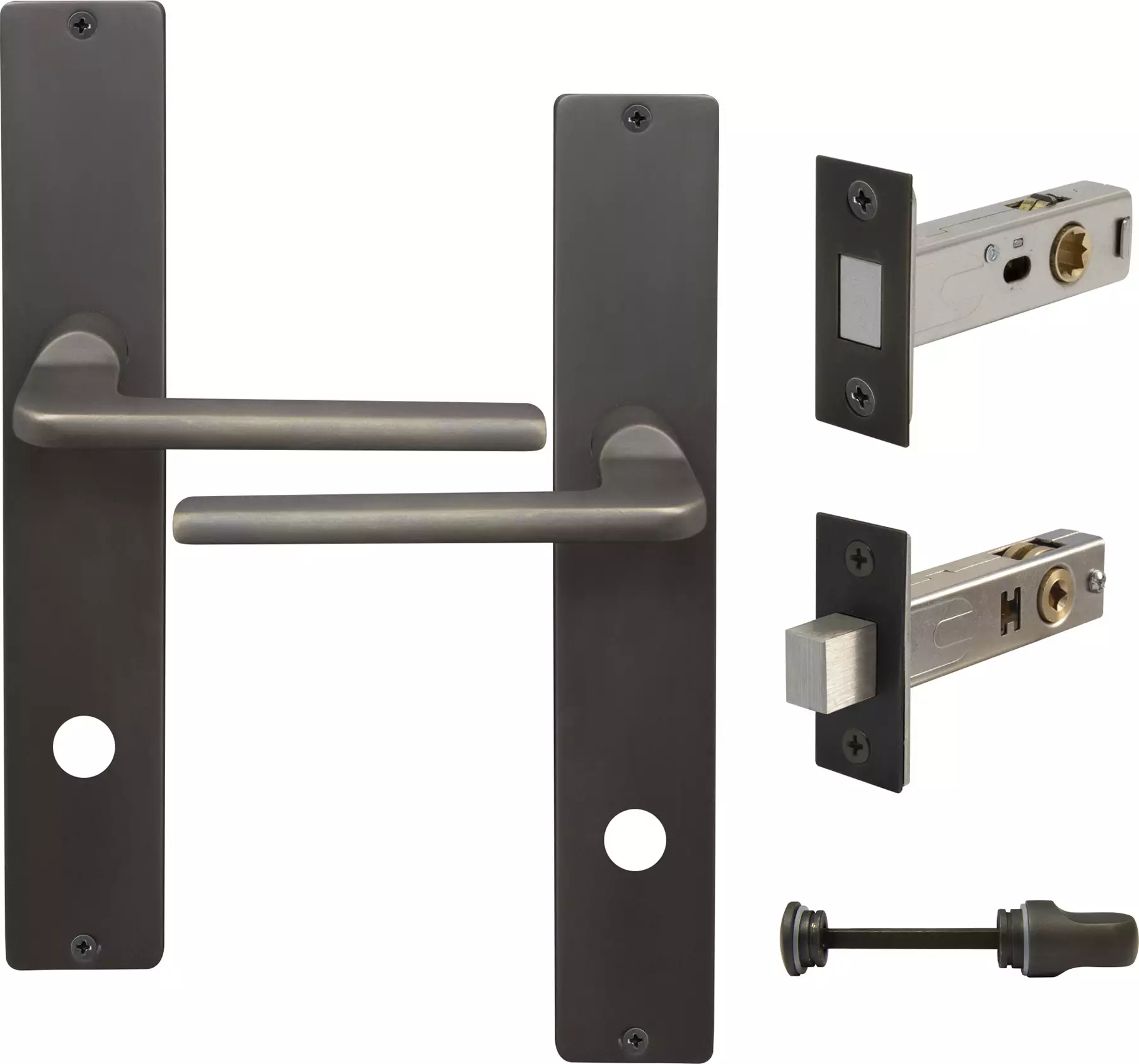 Chalet Longplate Square Privacy Set - Magn. Latch - DRB