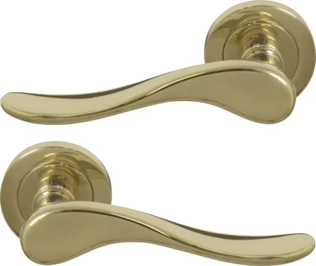 Haven 52mm Round Rose Lever Set - PB