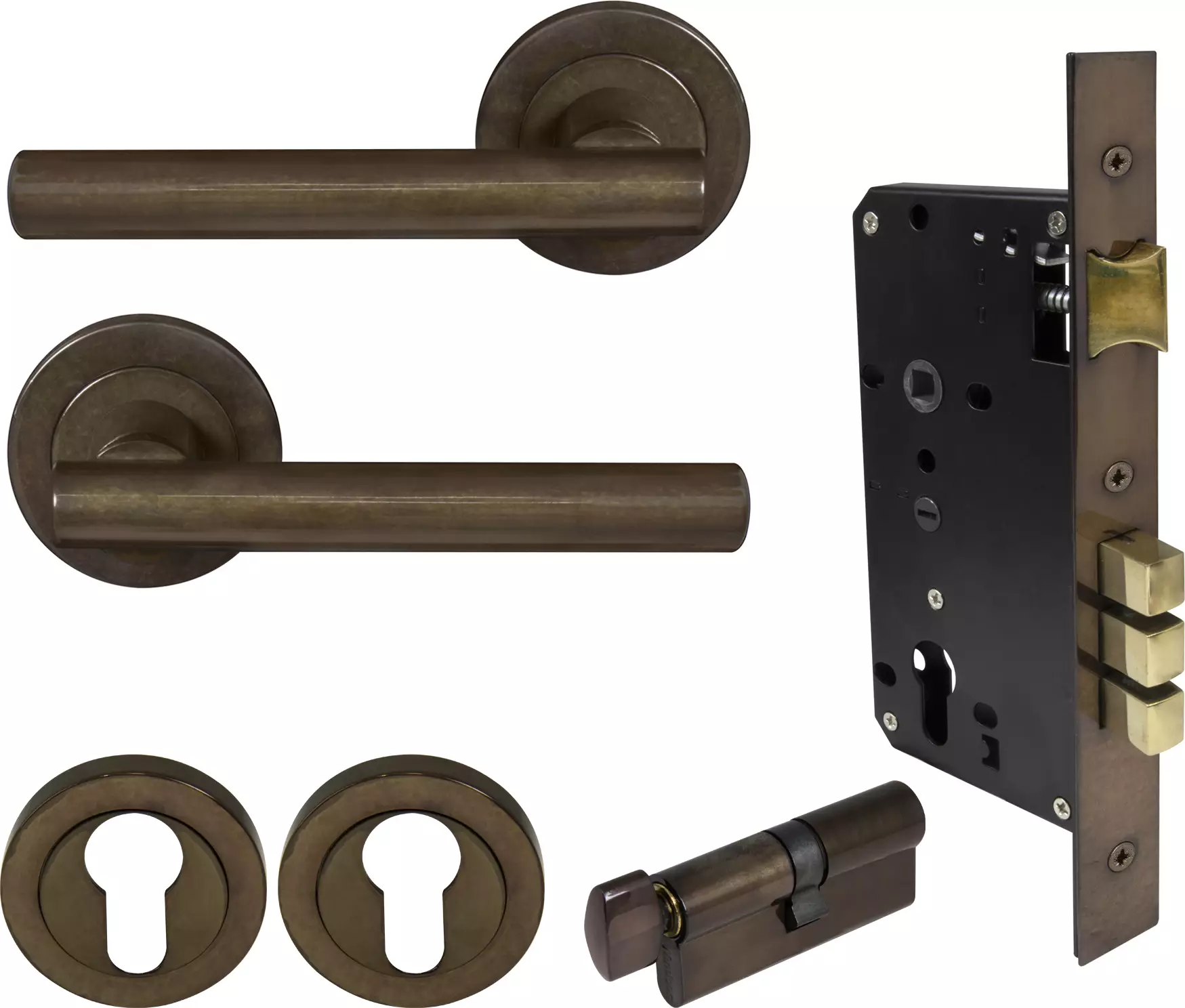 Charleston Round Rose Entrance Set - E85 - AB