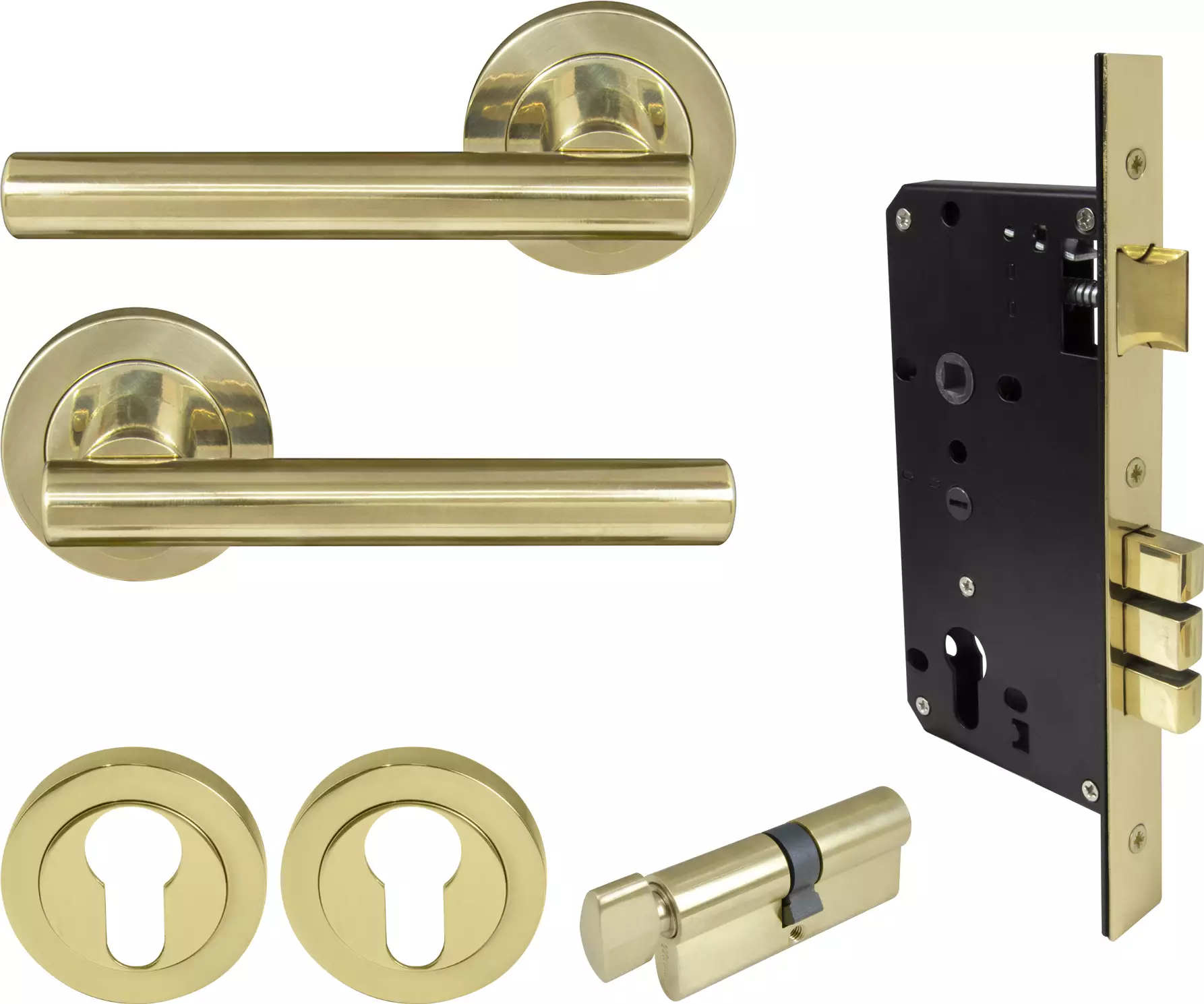 Charleston Round Rose Entrance Set - E85 - PB