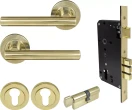 Charleston Round Rose Entrance Set - E85 - PB