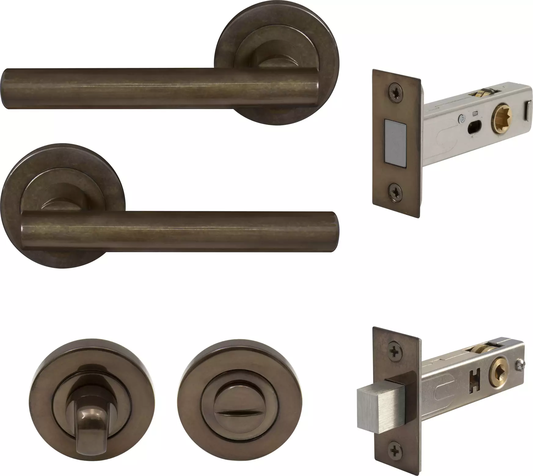 Charleston Round Rose Privacy Set - Magn. Latch - AB