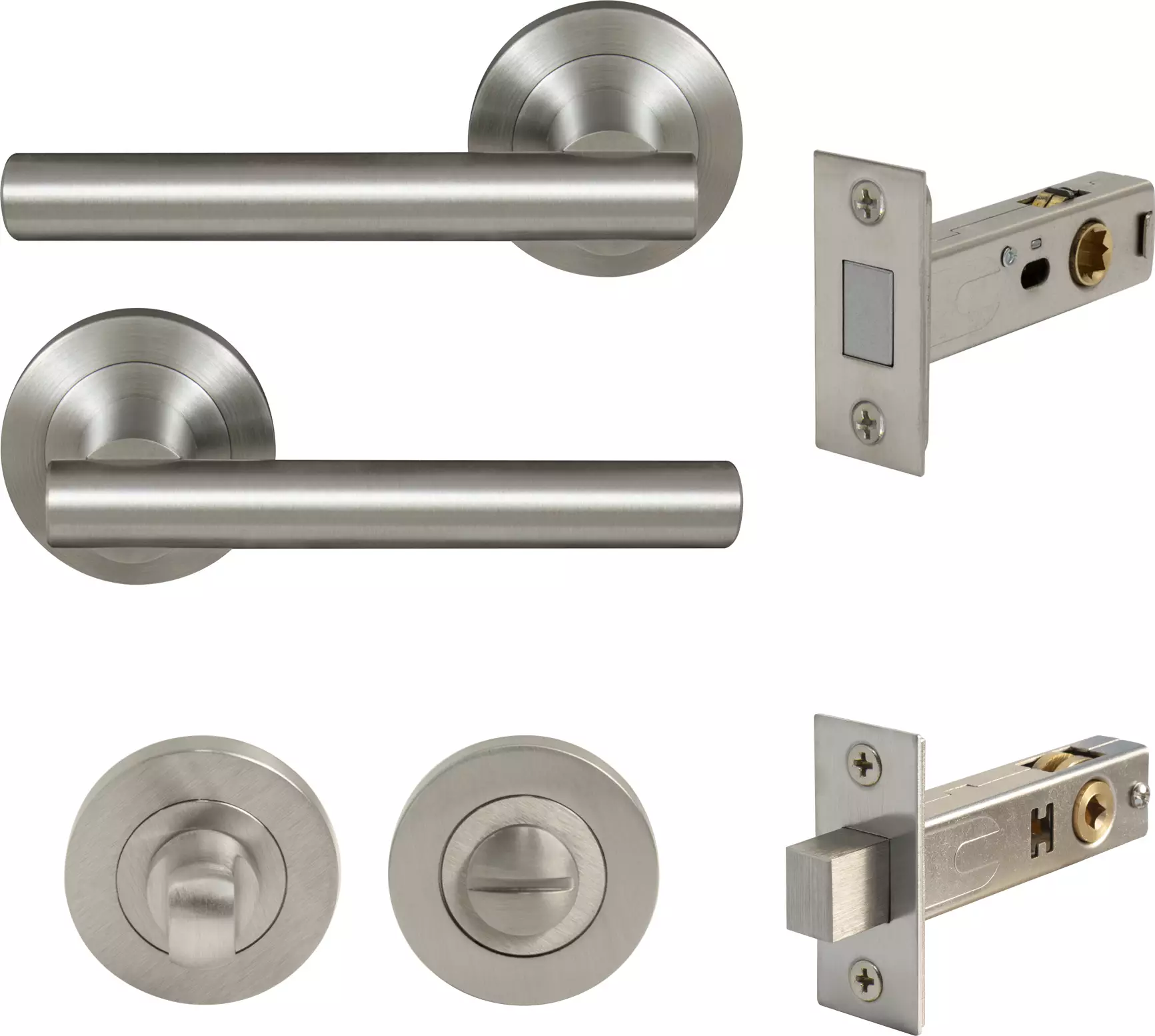 Charleston Round Rose Privacy Set - Magn. Latch - BN