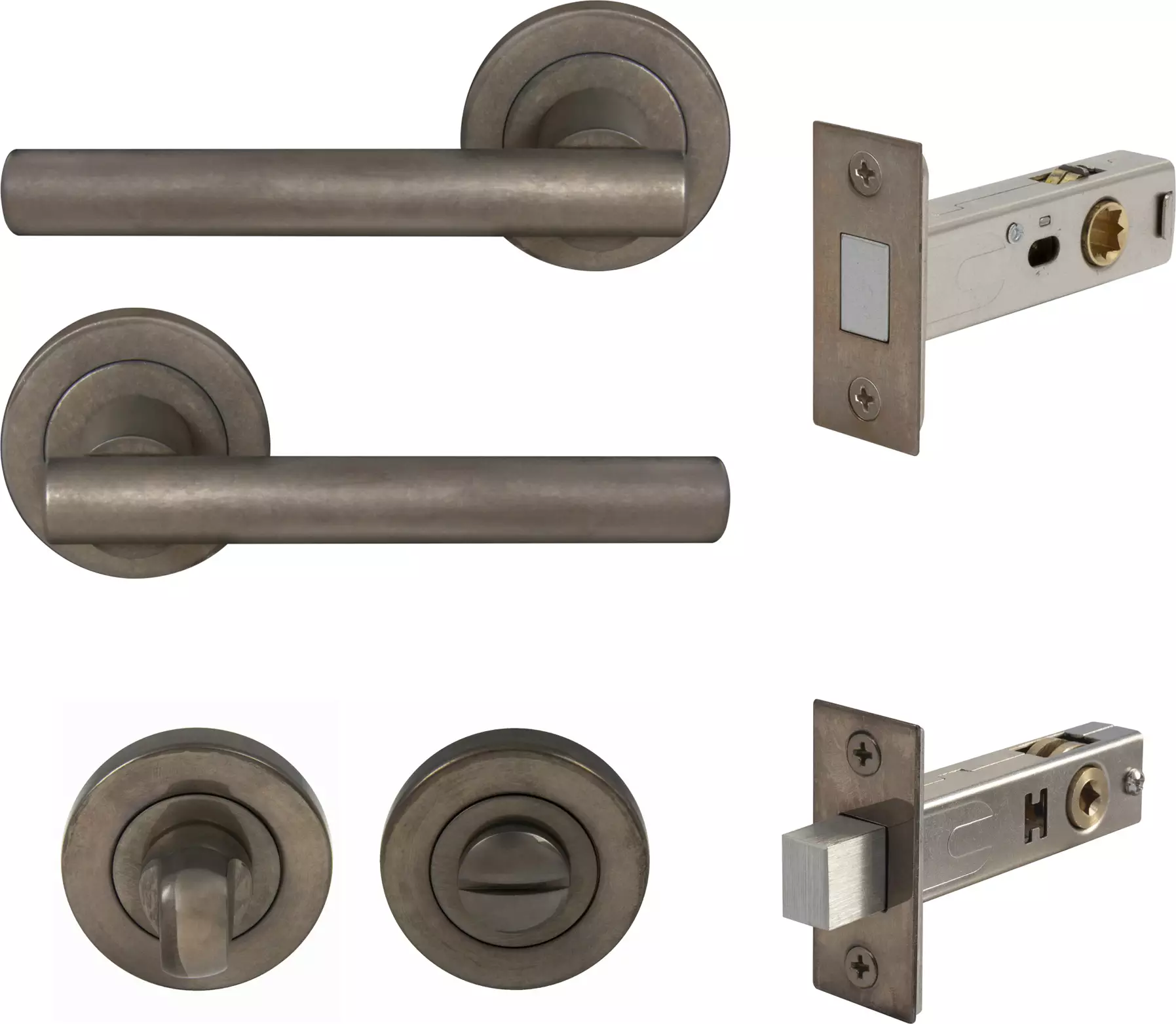 Charleston Round Rose Privacy Set - Magn. Latch - NB