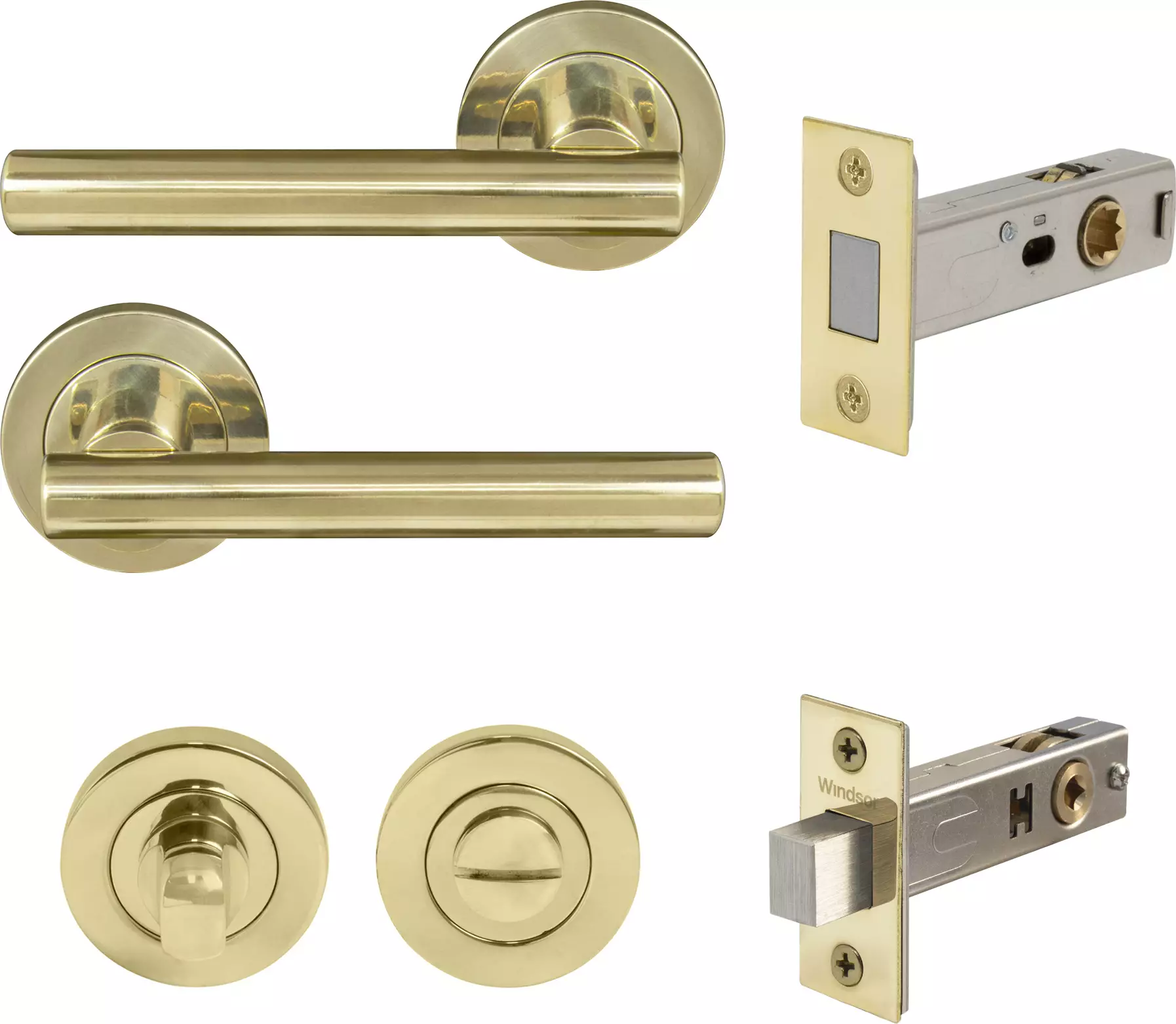 Charleston Round Rose Privacy Set - Magn. Latch - PB