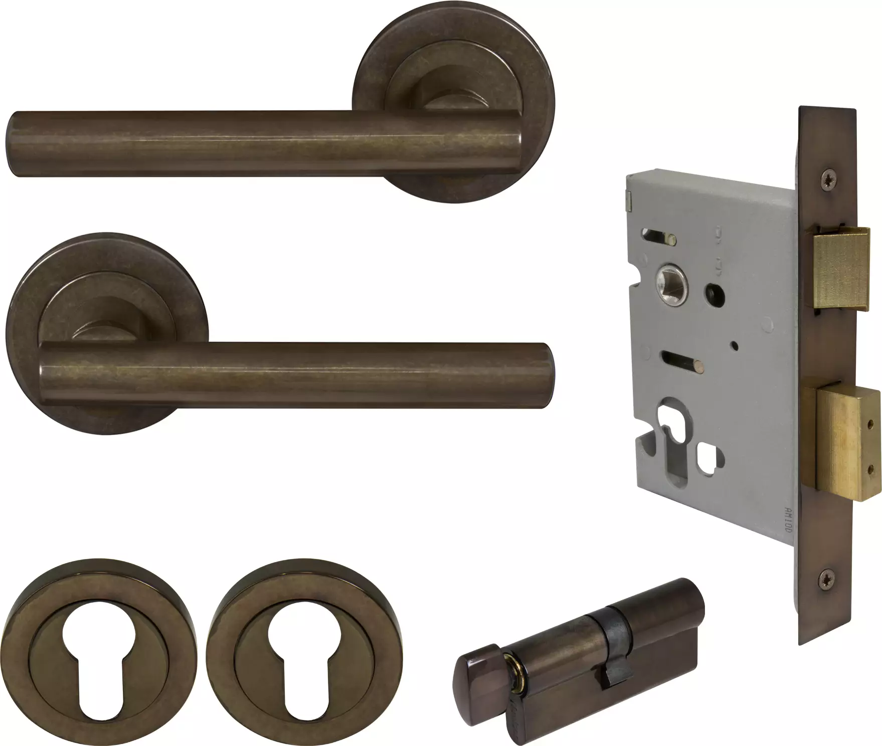 Charleston Round Rose Entrance Set - E48 - AB