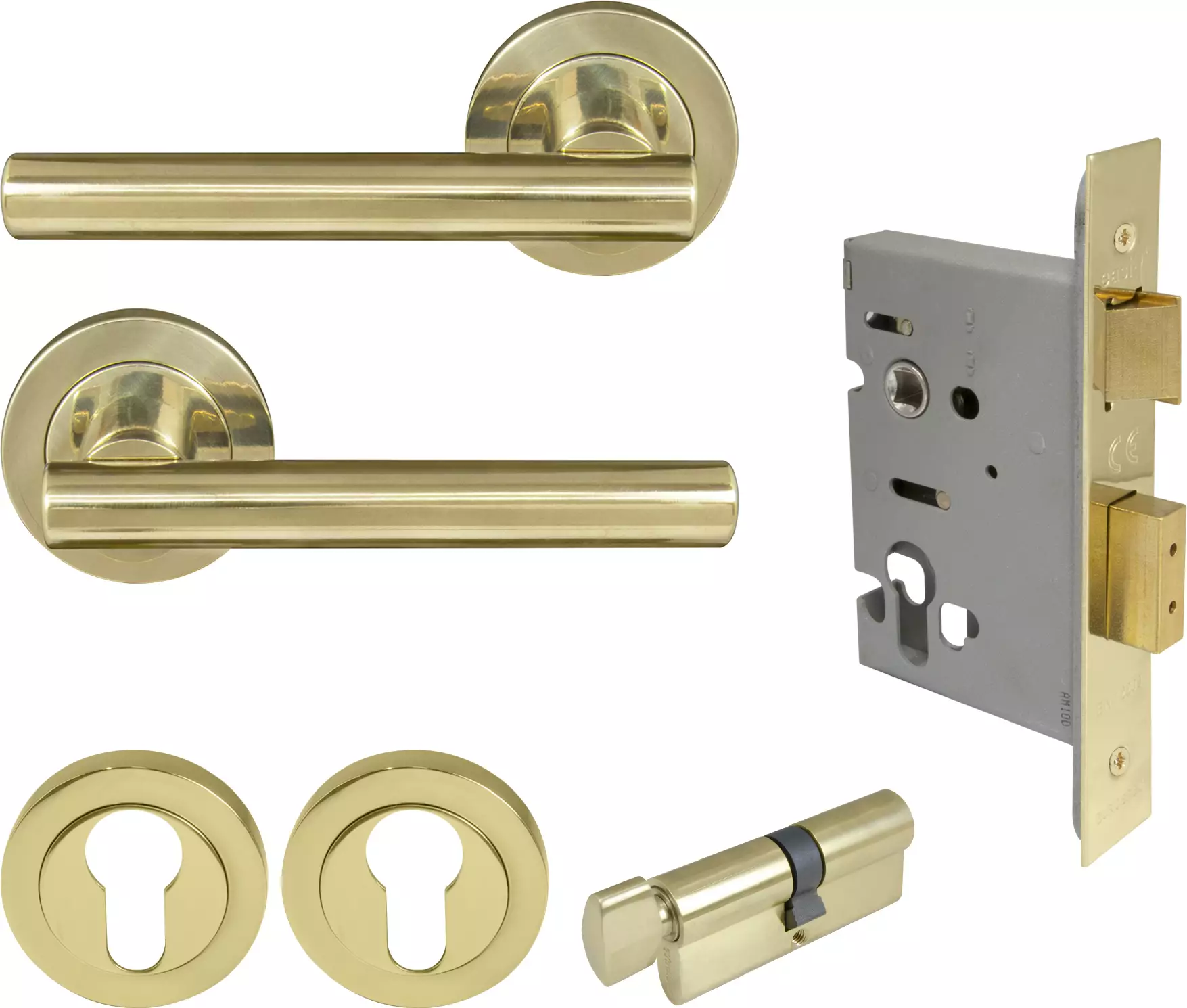 Charleston Round Rose Entrance Set - E48 - PB