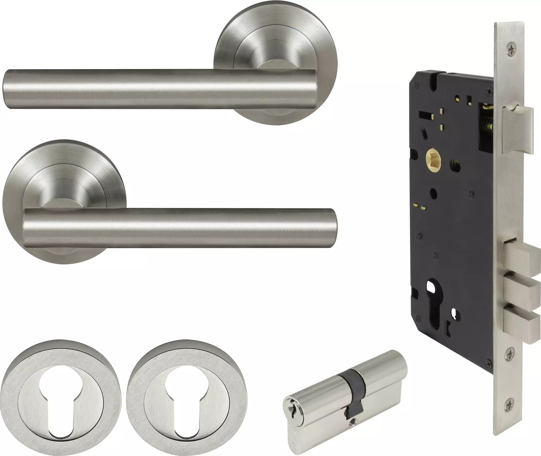 Charleston Round Rose Entrance Set - E85 - Key/Key - BN