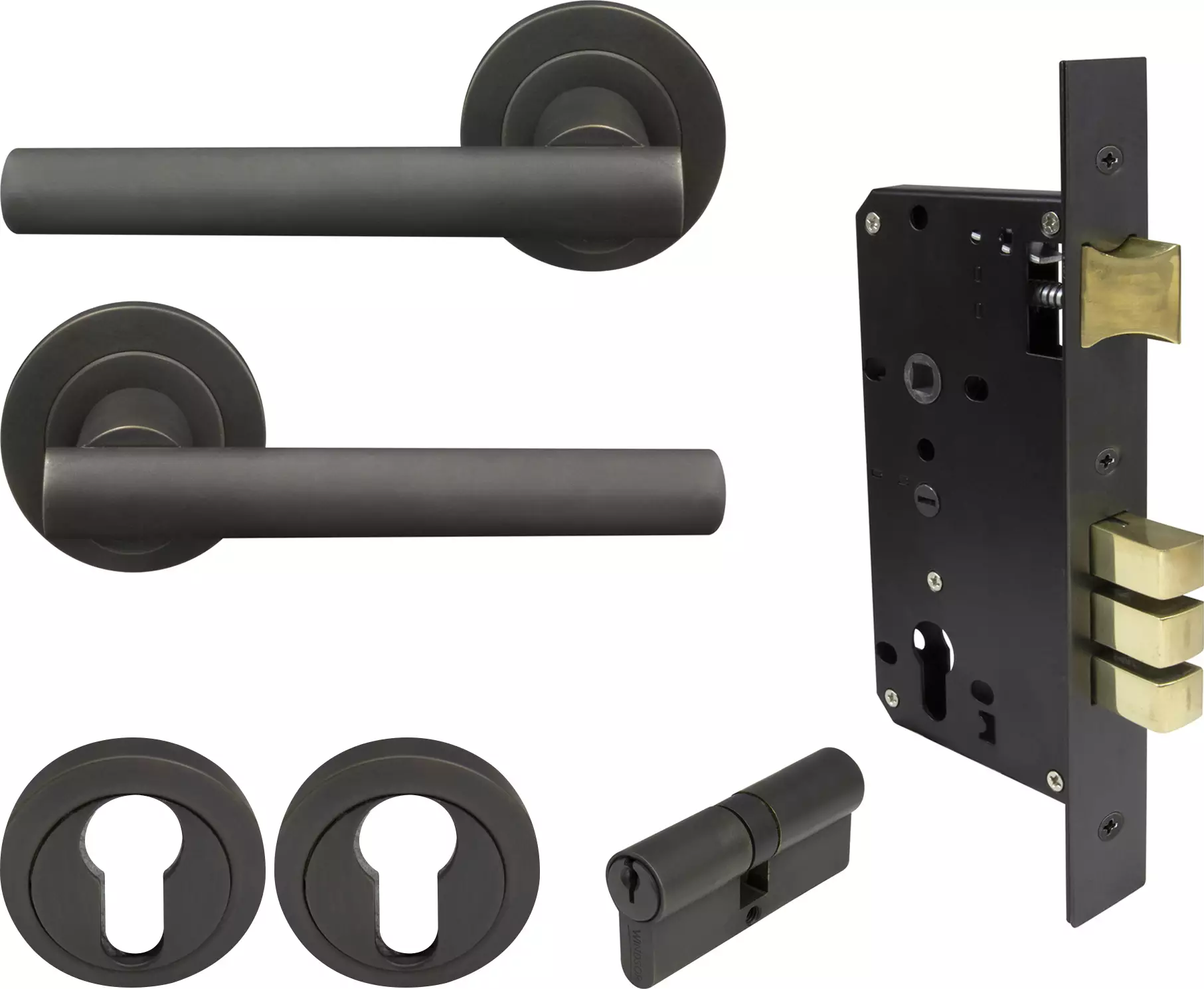 Charleston Round Rose Entrance Set - E85 - Key/Key - DRB