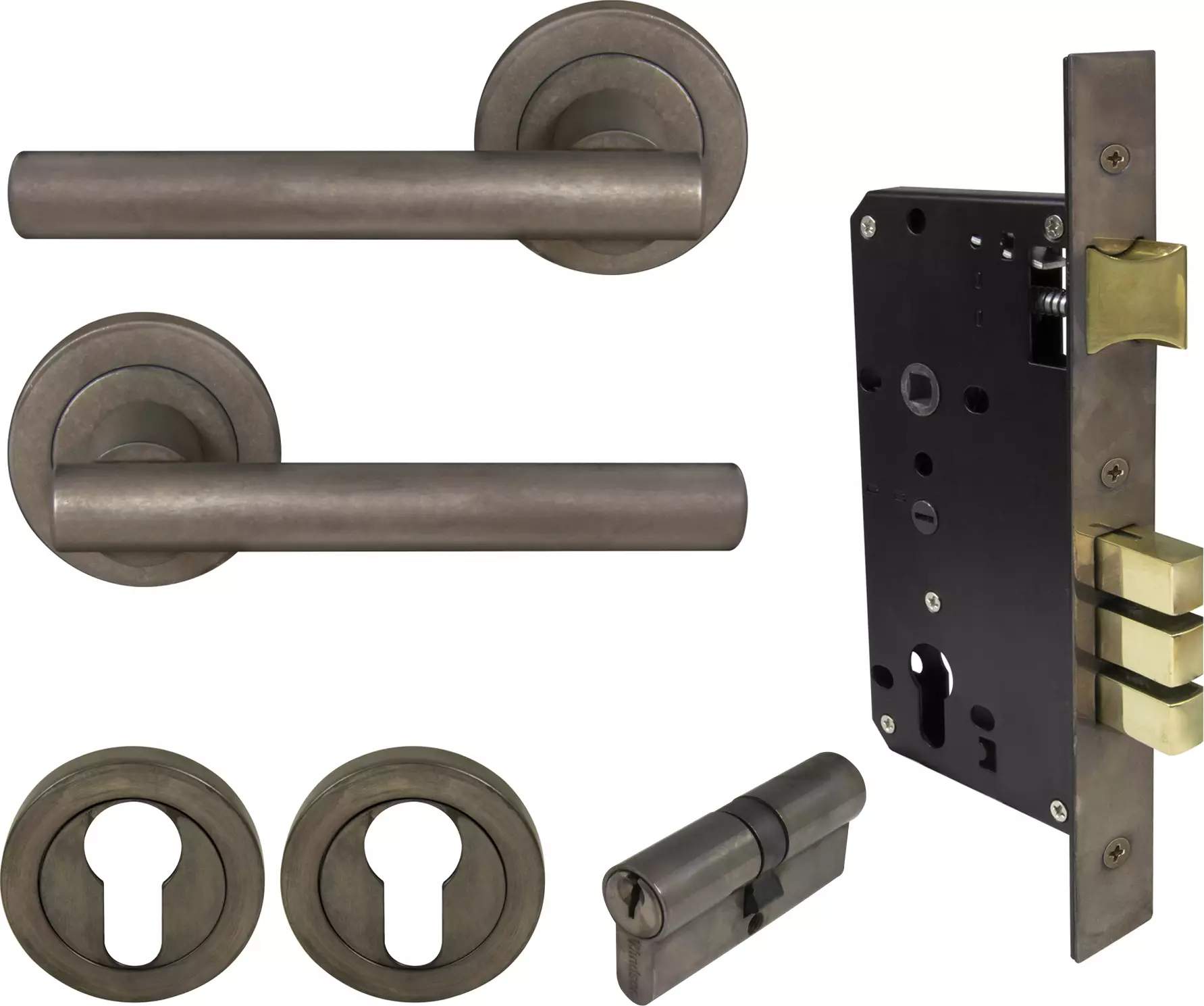 Charleston Round Rose Entrance Set - E85 - Key/Key - NB