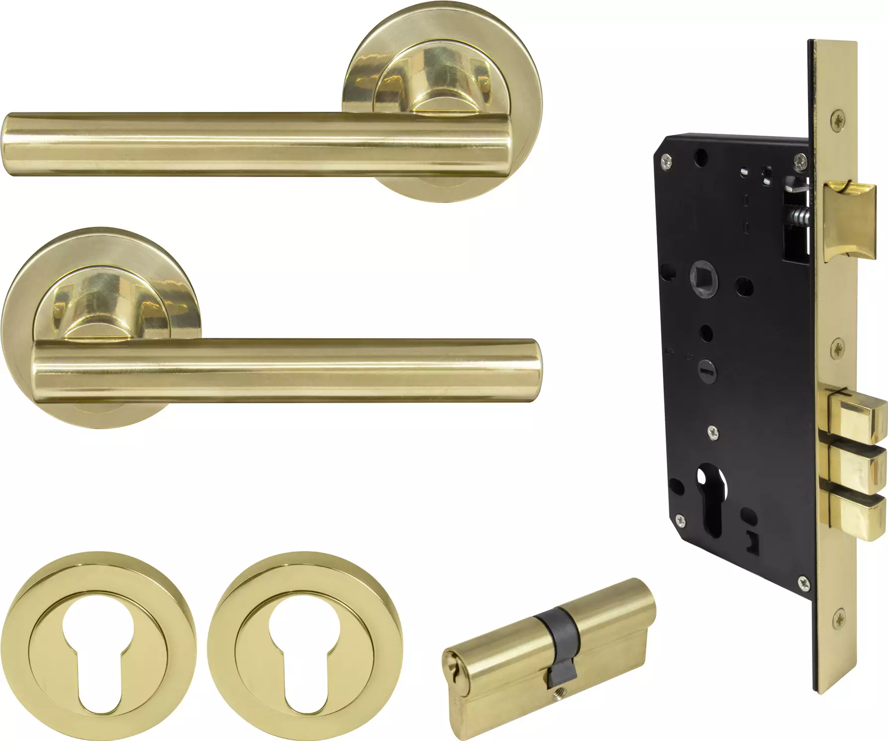 Charleston Round Rose Entrance Set - E85 - Key/Key - PB