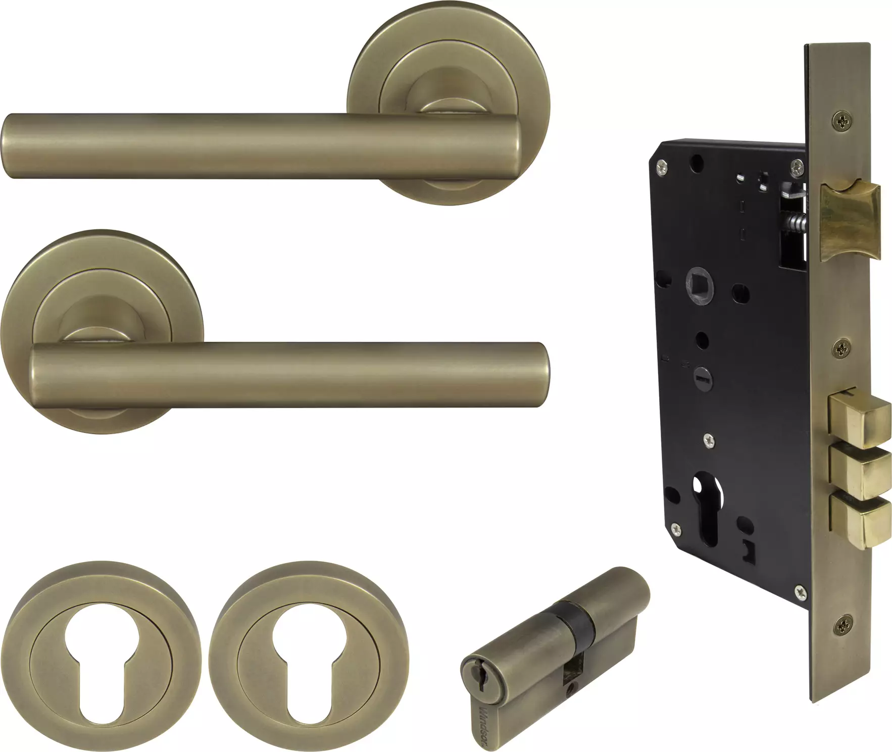 Charleston Round Rose Entrance Set - E85 - Key/Key - RB