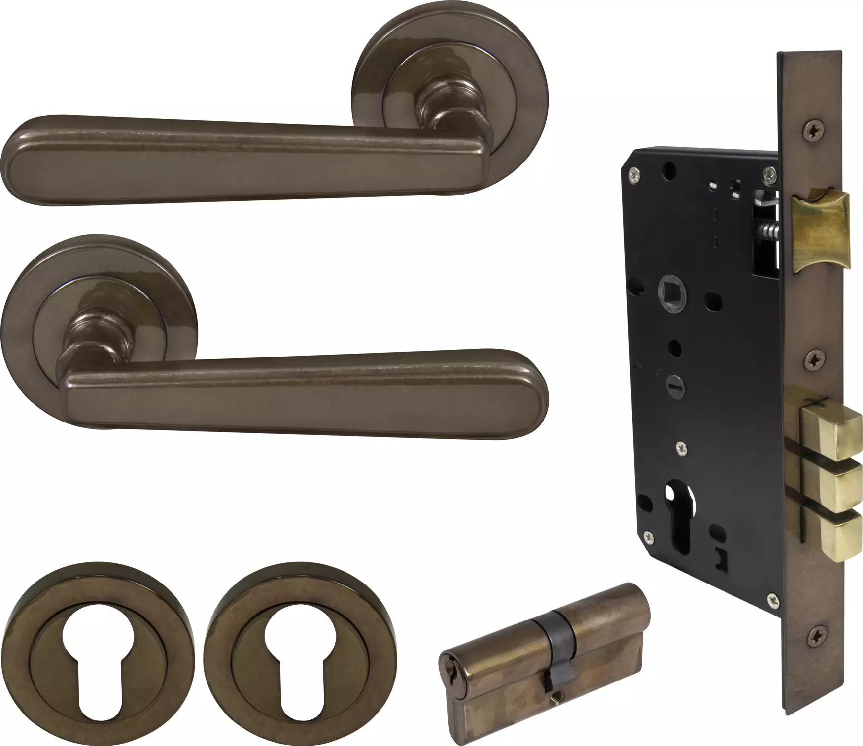 Villa Round Rose Entrance Set - E85 - Key/Key - AB