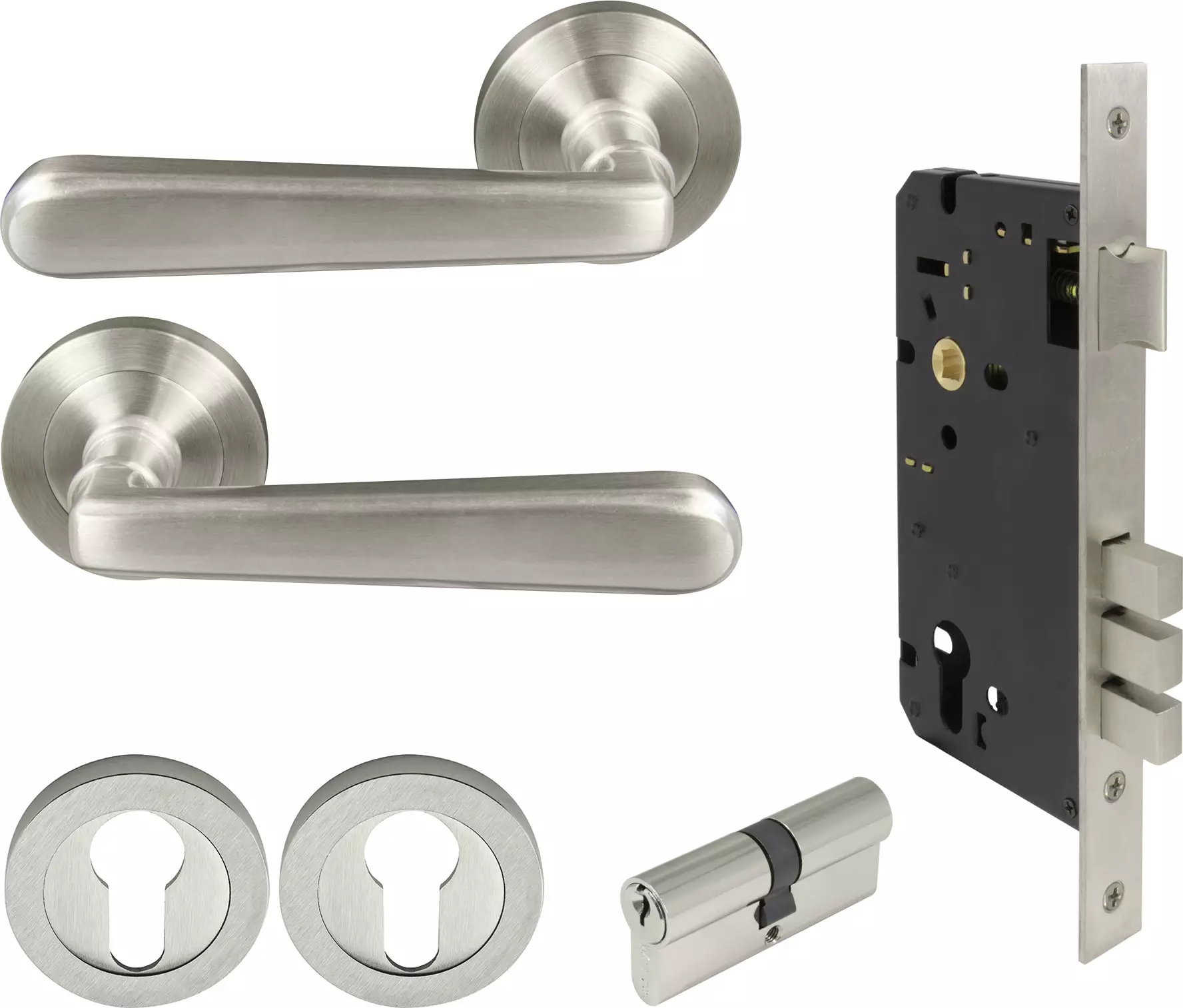 Villa Round Rose Entrance Set - E85 - Key/Key - BN