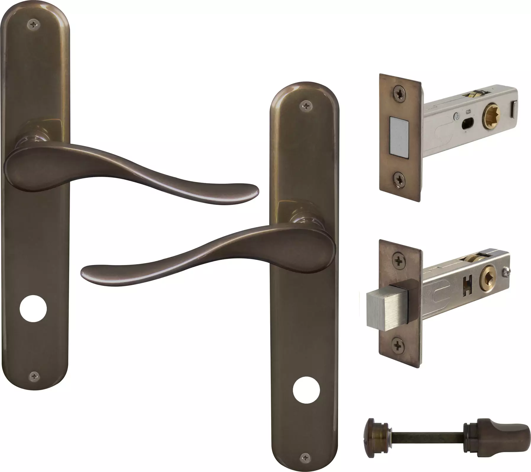 Haven Longplate Oval Privacy Set - Magn. Latch - AB