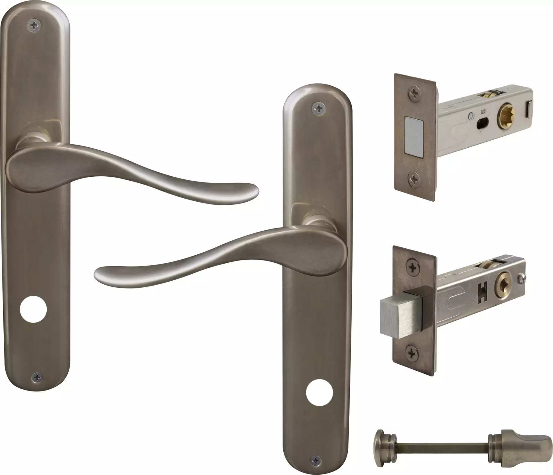 Haven Longplate Oval Privacy Set - Magn. Latch - NB