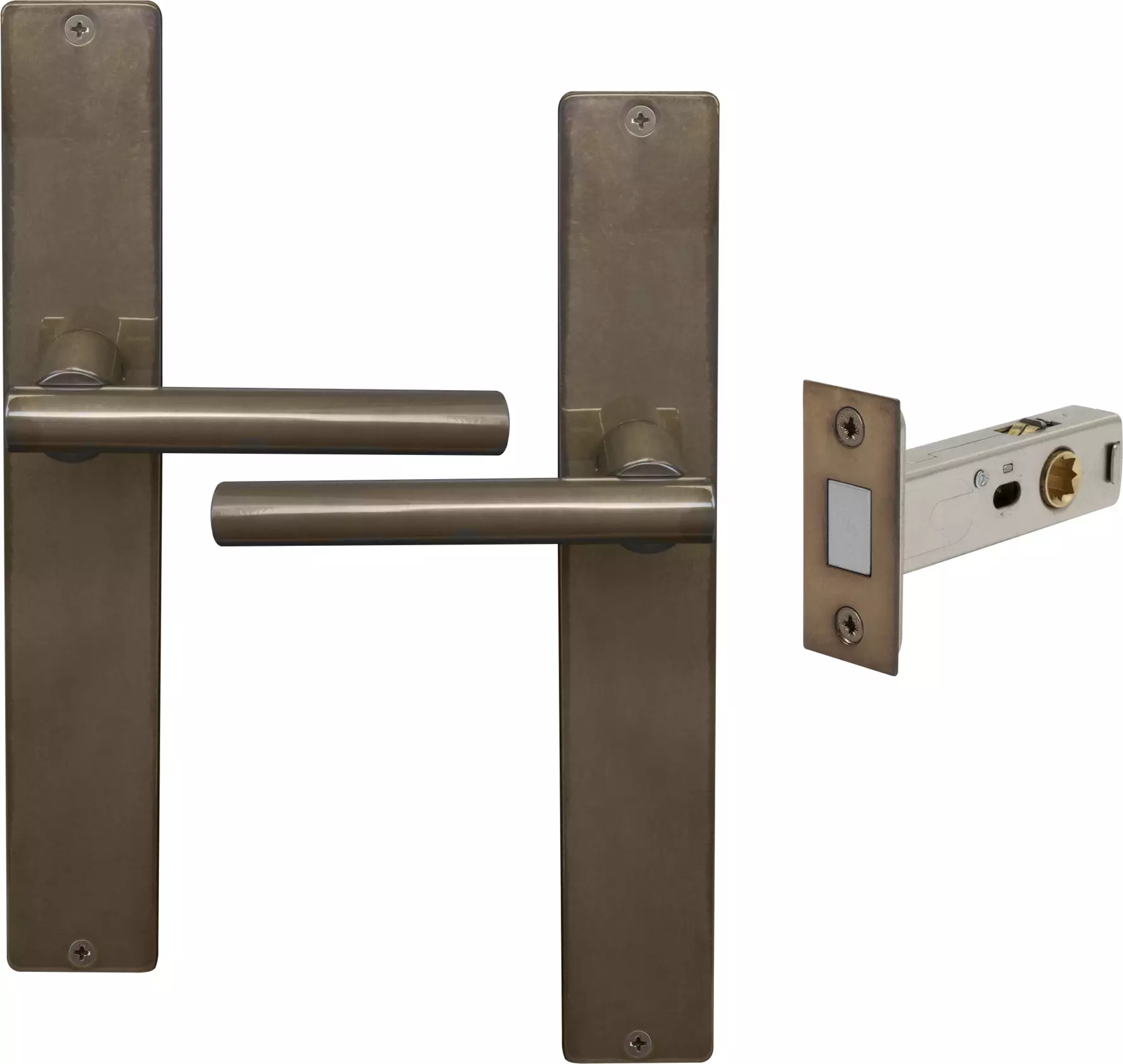 Charleston Longplate Square Passage Set - Magn. Latch - AB