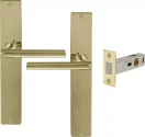 Charleston Longplate Square Passage Set - Magn. Latch - PB