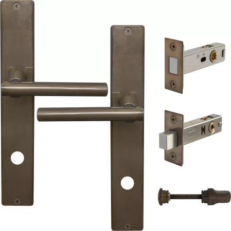 Charleston Longplate Square Privacy Set - Magn. Latch - AB