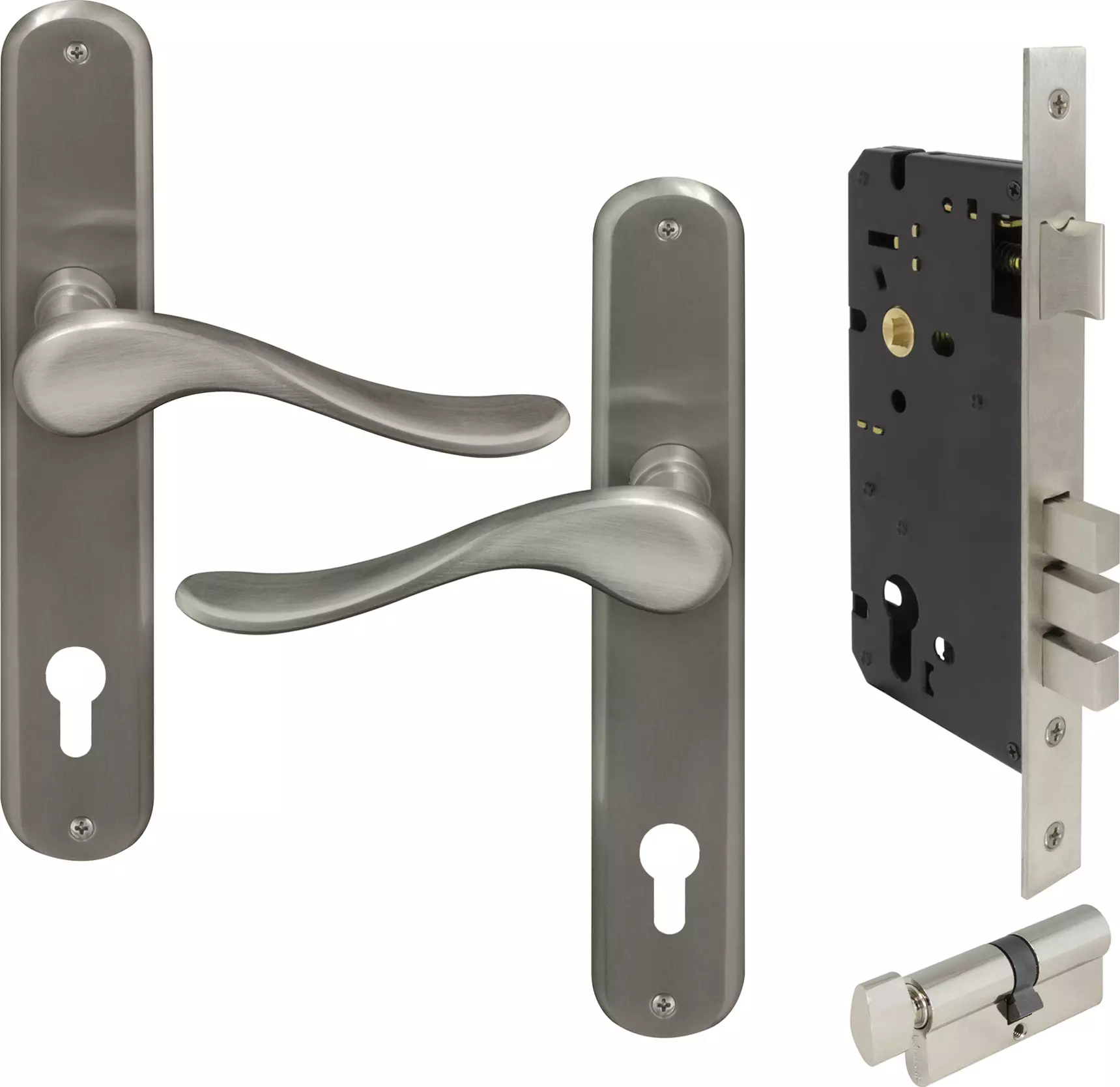 Haven Longplate Oval Entrance Set - E85 - BN