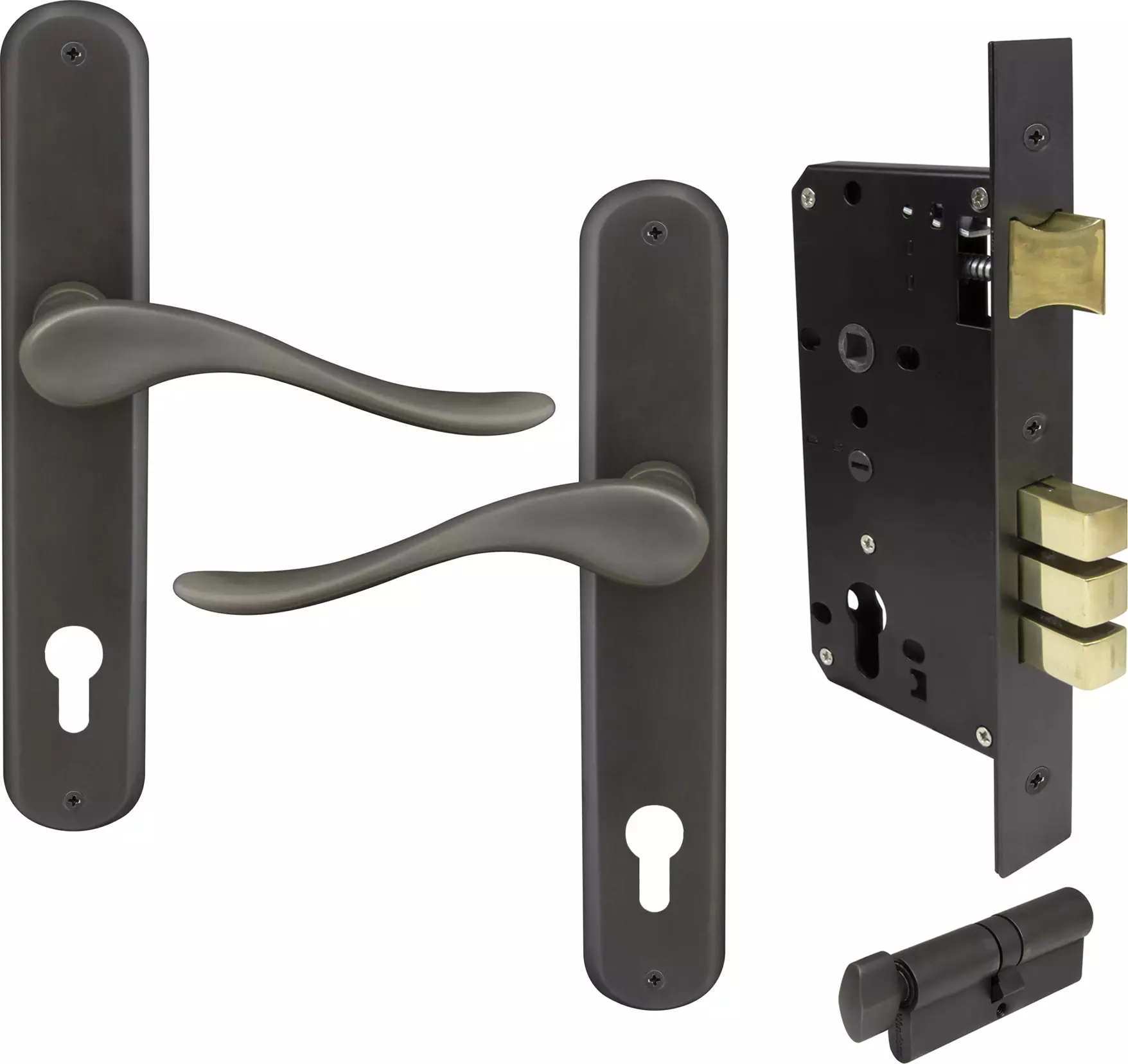 Haven Longplate Oval Entrance Set - E85 - DRB