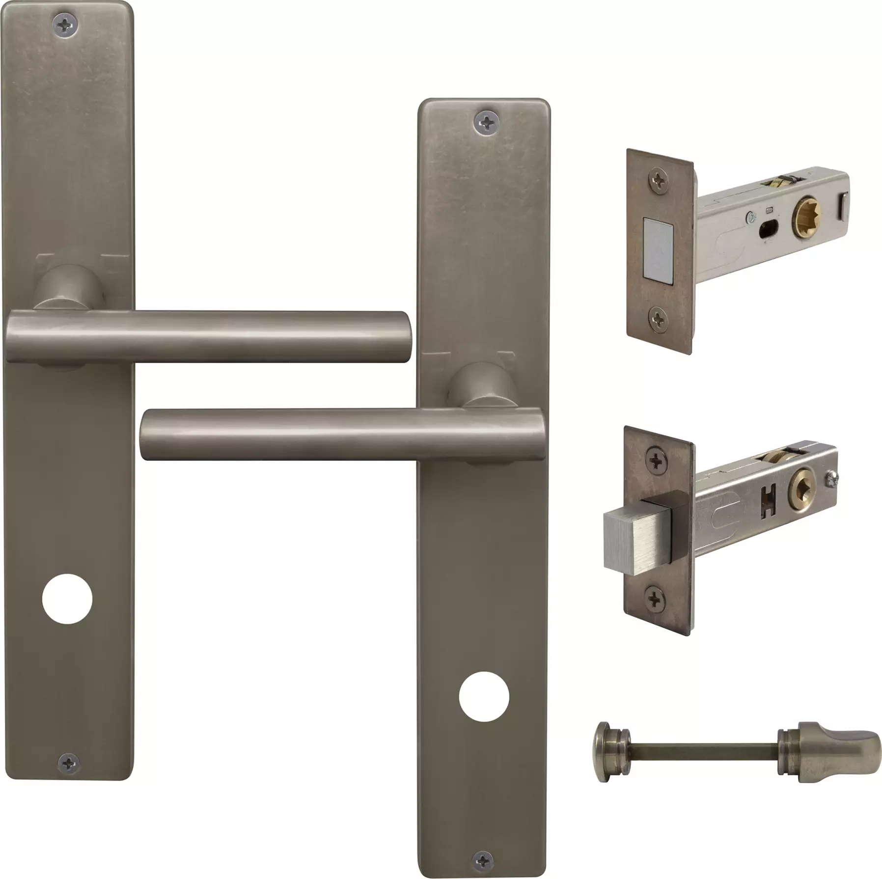 Charleston Longplate Square Privacy Set - Magn. Latch - NB