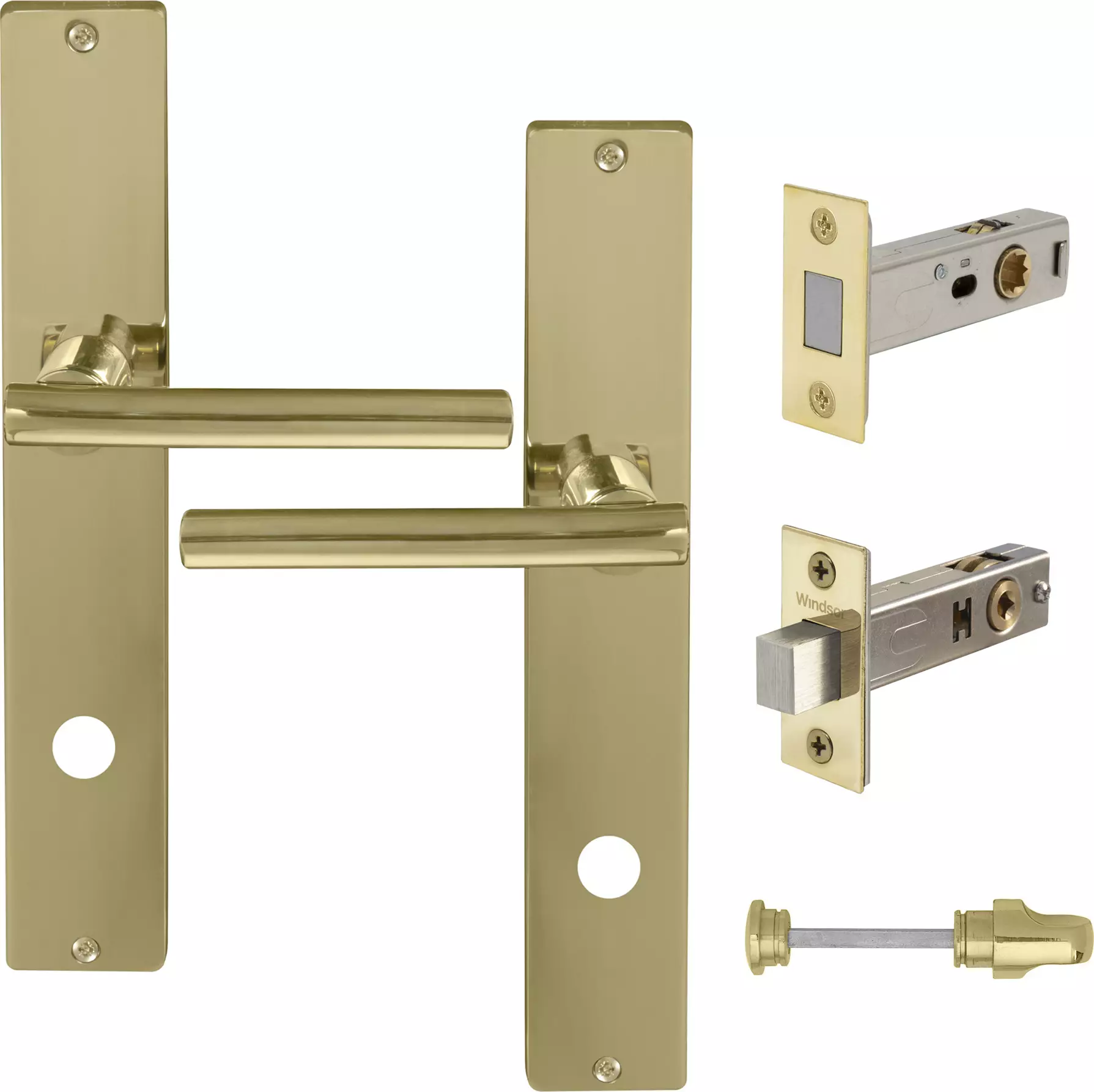 Charleston Longplate Square Privacy Set - Magn. Latch - PB