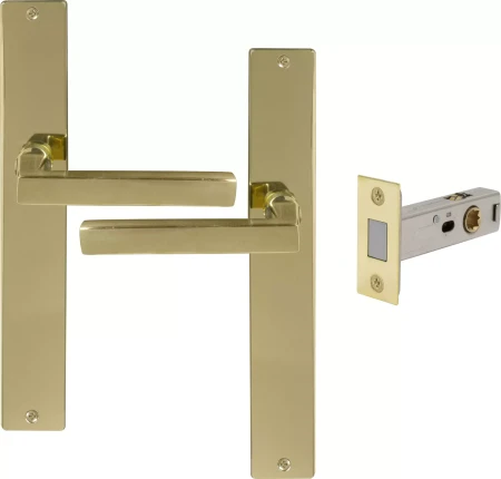 Federal Longplate Square Passage Set - Magn. Latch - PB