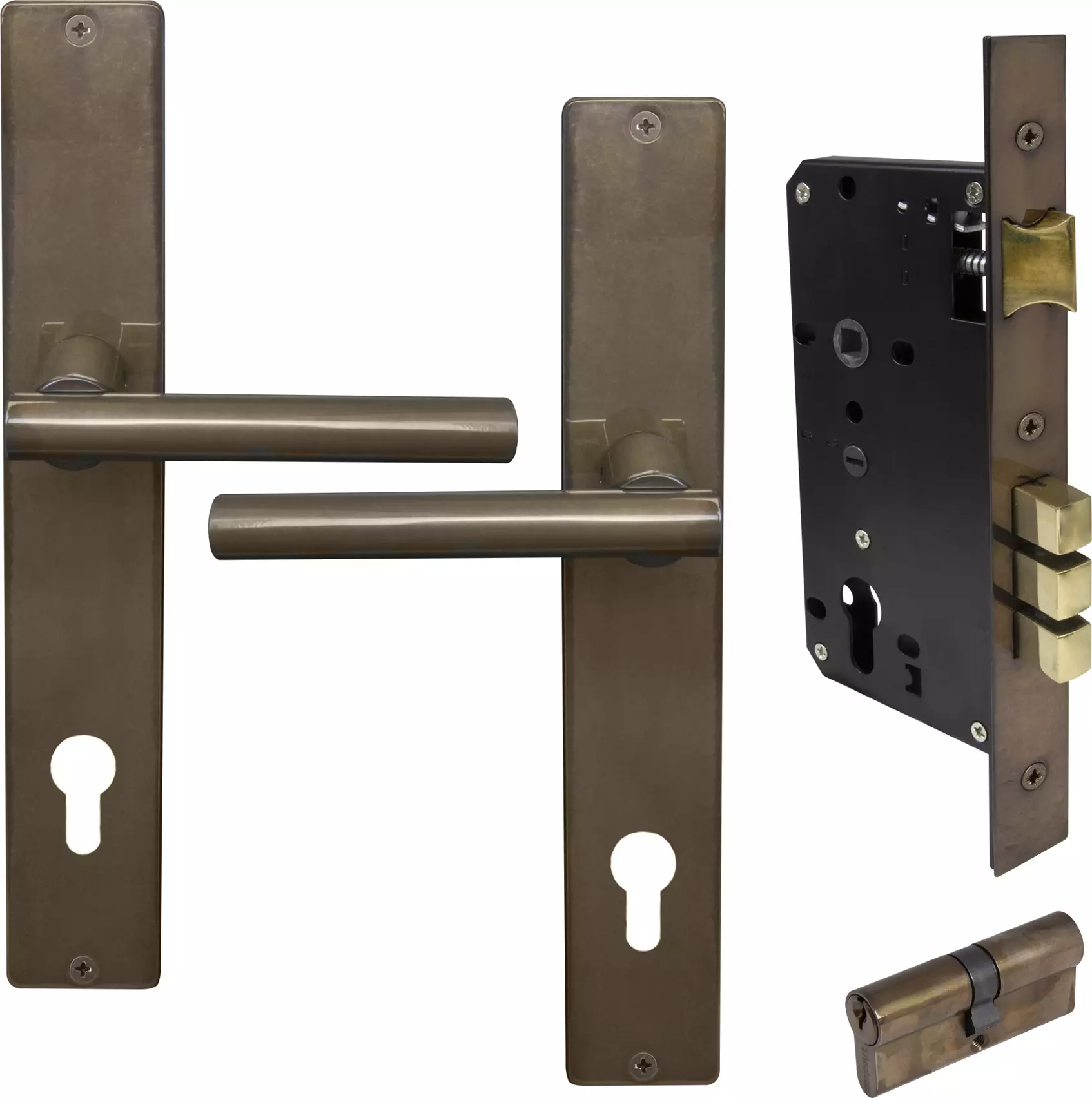 Charleston Square Longplate Entrance Set E85 - Key/Key - AB