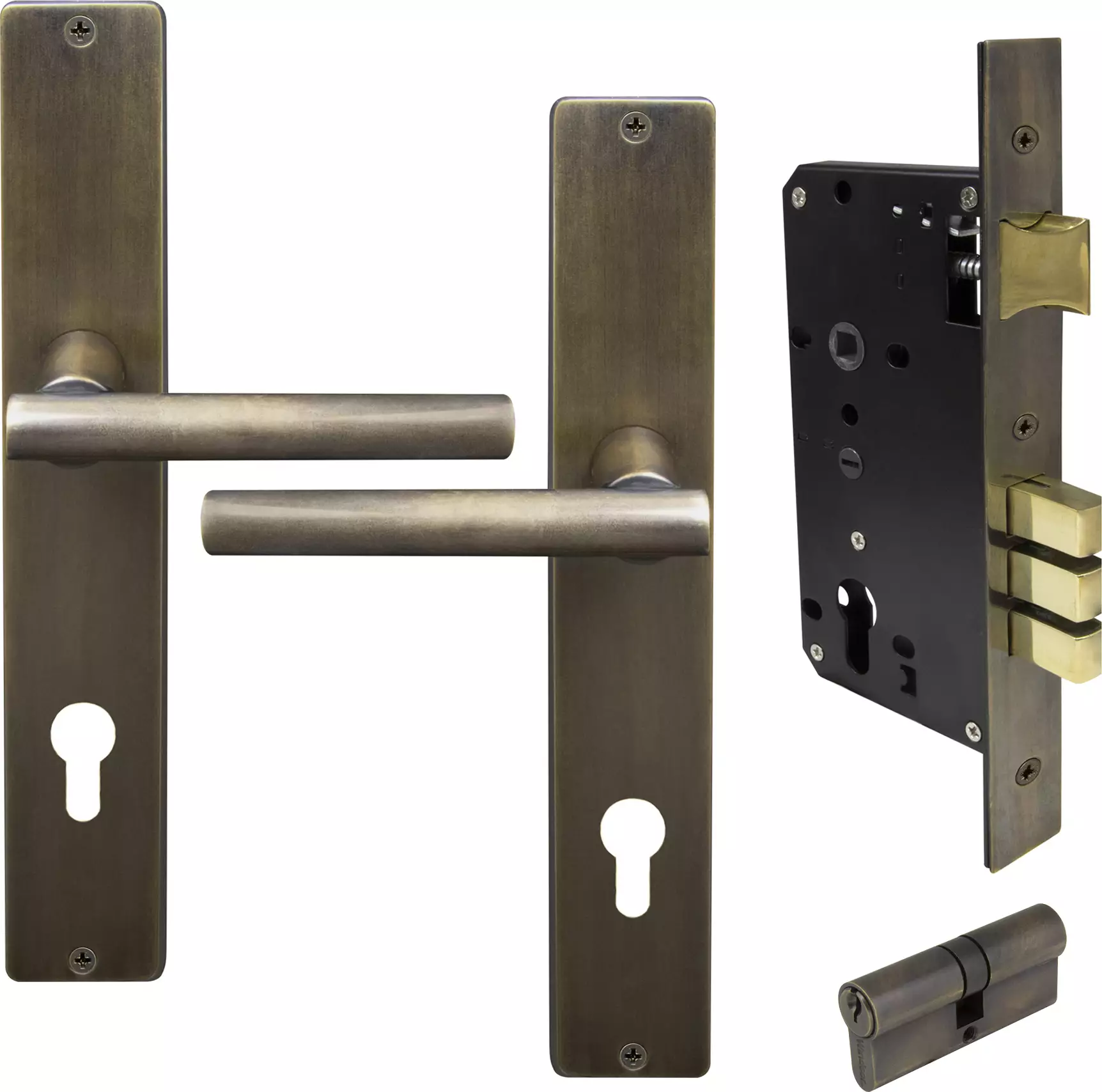 Charleston Square Longplate Entrance Set E85 - Key/Key - ORB