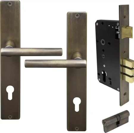 Charleston Square Longplate Entrance Set E85 - Key/Key - ORB