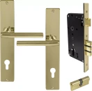 Charleston Square Longplate Entrance Set E85 - Key/Key - PB