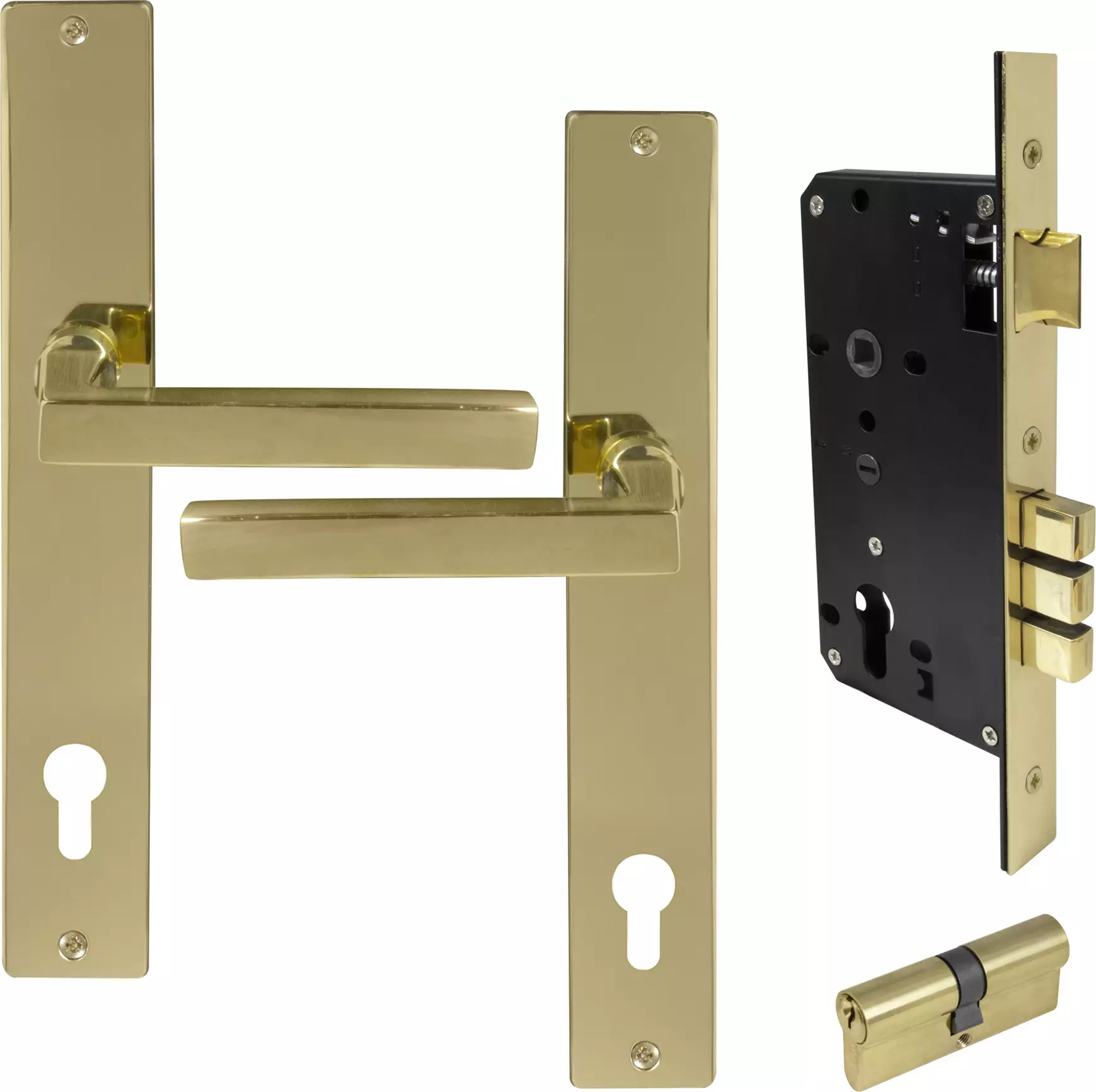 Federal Square Longplate Entrance Set E85 - Key/Key - PB