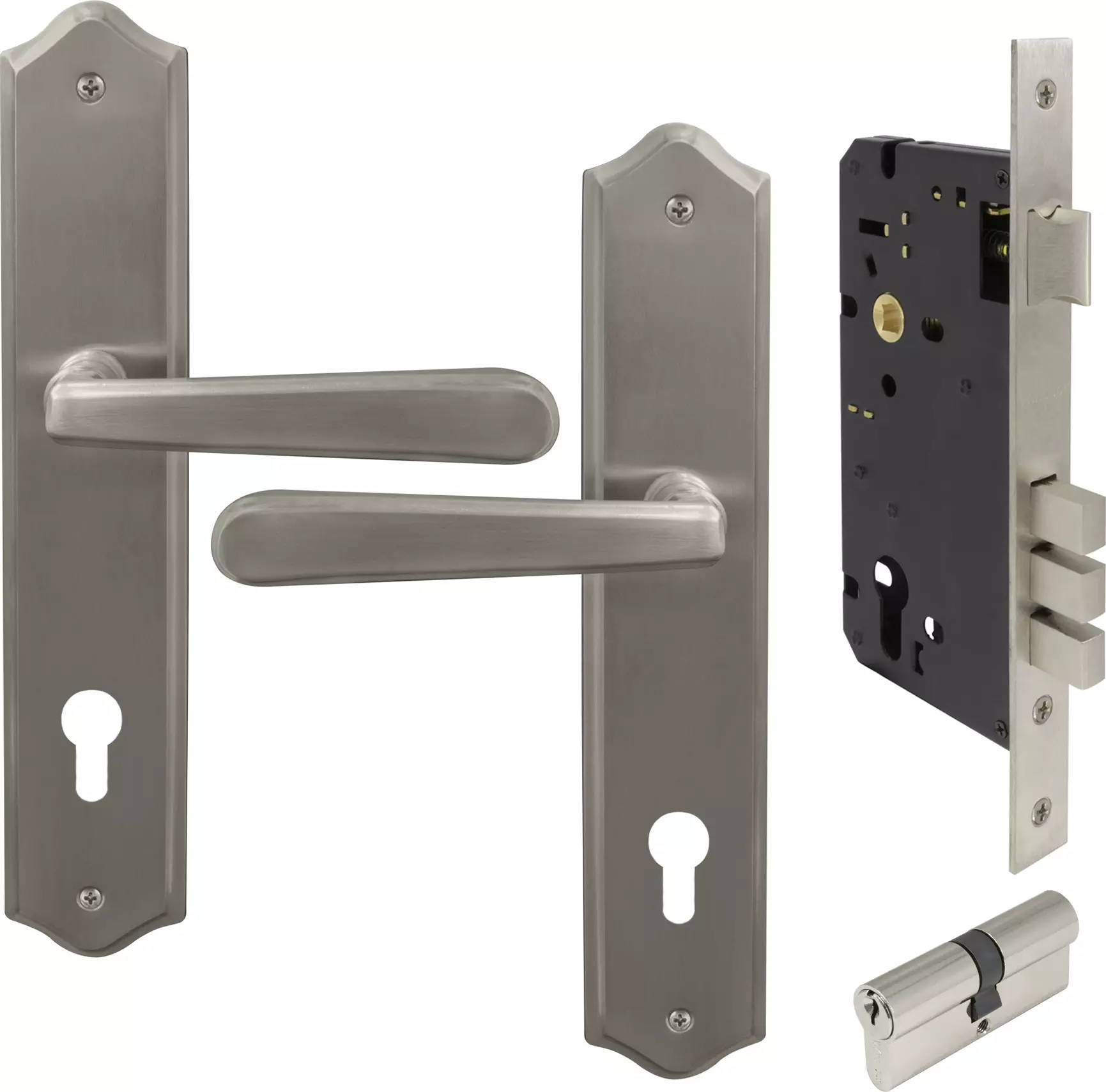 Villa Traditional Longplate Entrance Set E85 - Key/Key - BN