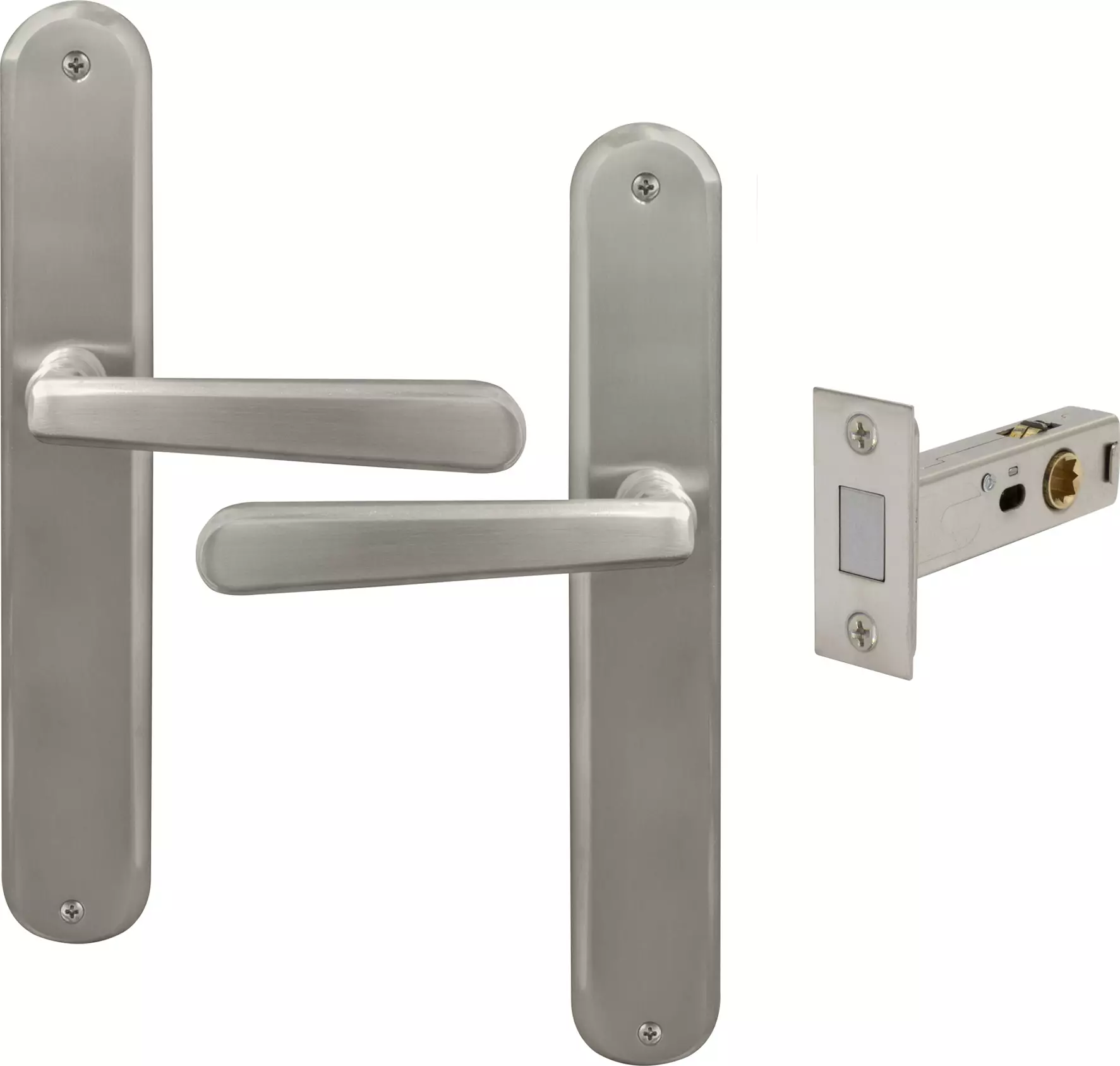 Villa Longplate Oval Passage Set - Magn. Latch - BN