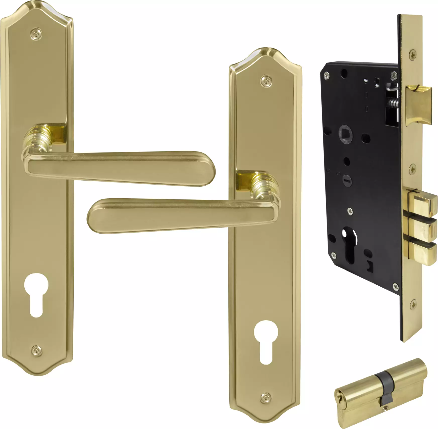 Villa Traditional Longplate Entrance Set E85 - Key/Key - PB