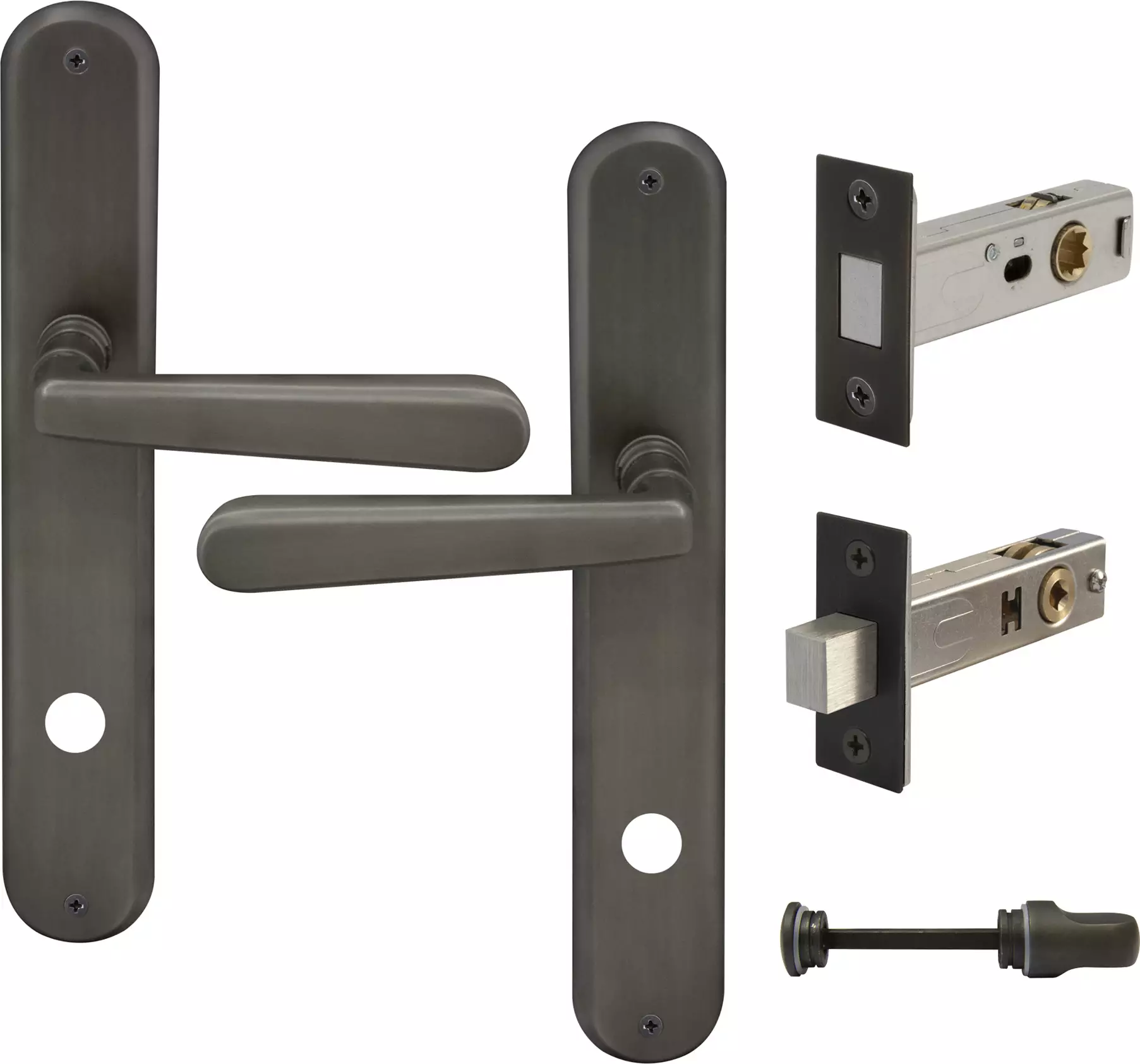 Villa Longplate Oval Privacy Set - Magn. Latch - DRB