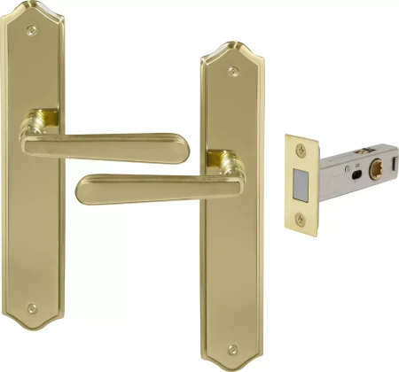 Villa Longplate Traditional Passage Set - Magn. Latch - PB