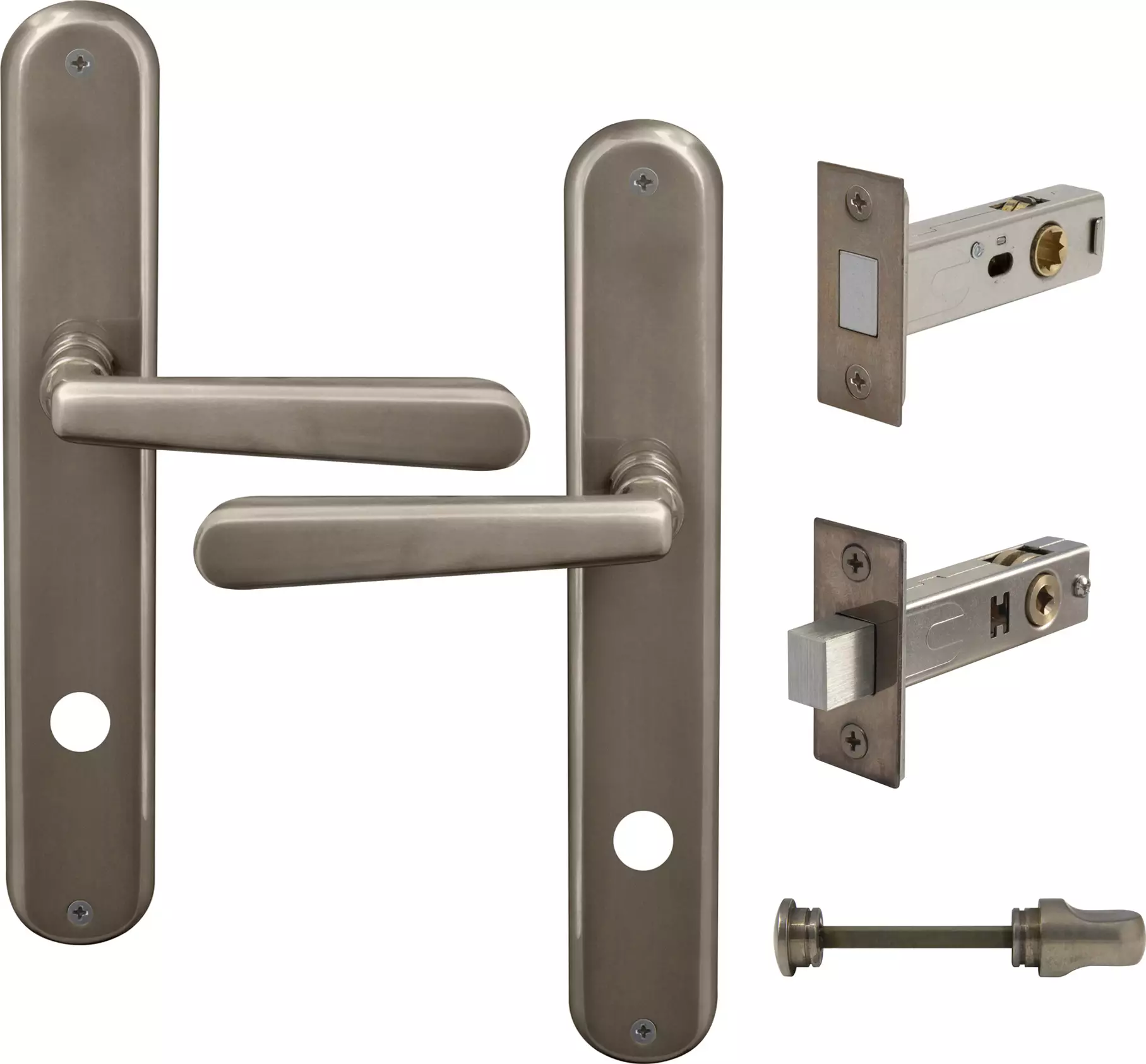 Villa Longplate Oval Privacy Set - Magn. Latch - NB