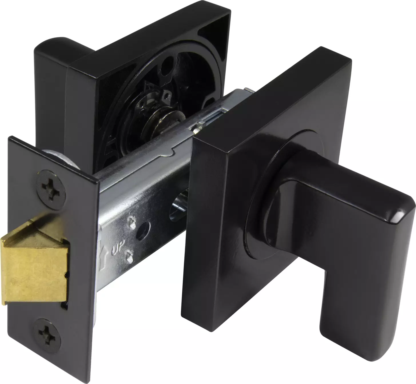 Mini Lever Latch Set - 60mm B/set - Sq Rose - BLK