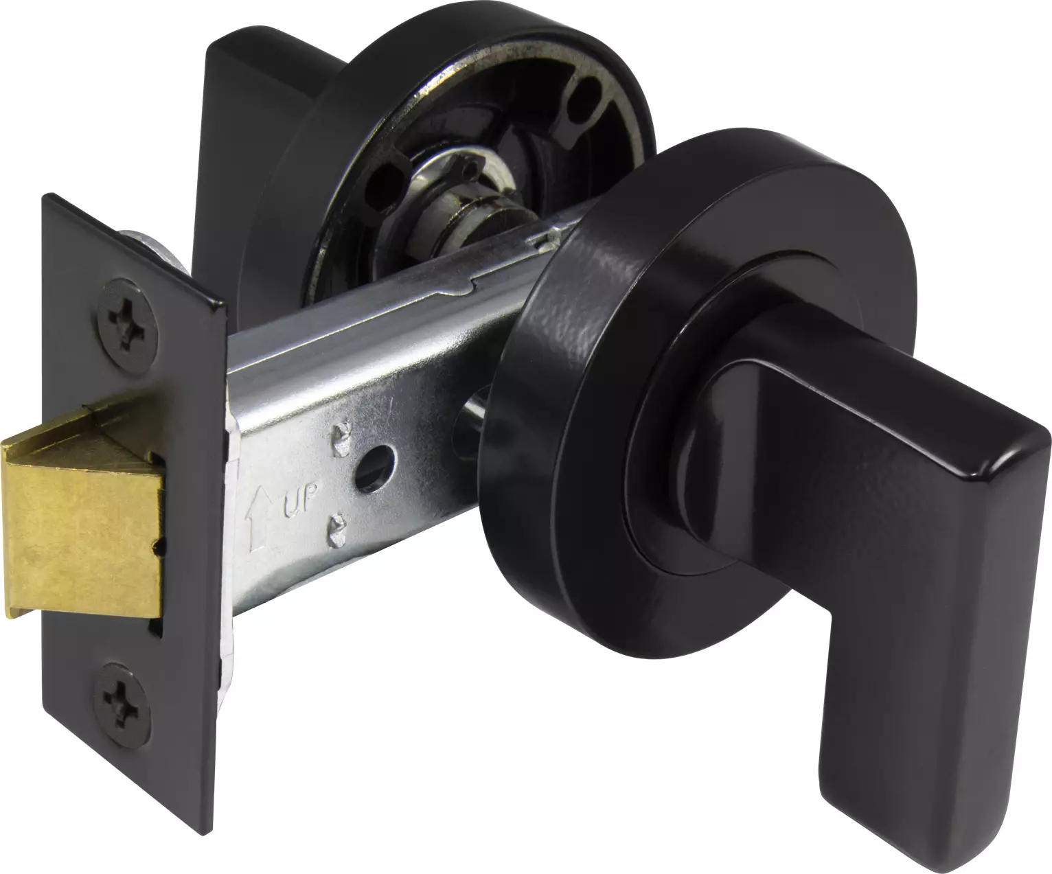 Mini Lever Latch Set - 60mm B/set - Round Rose - BLK