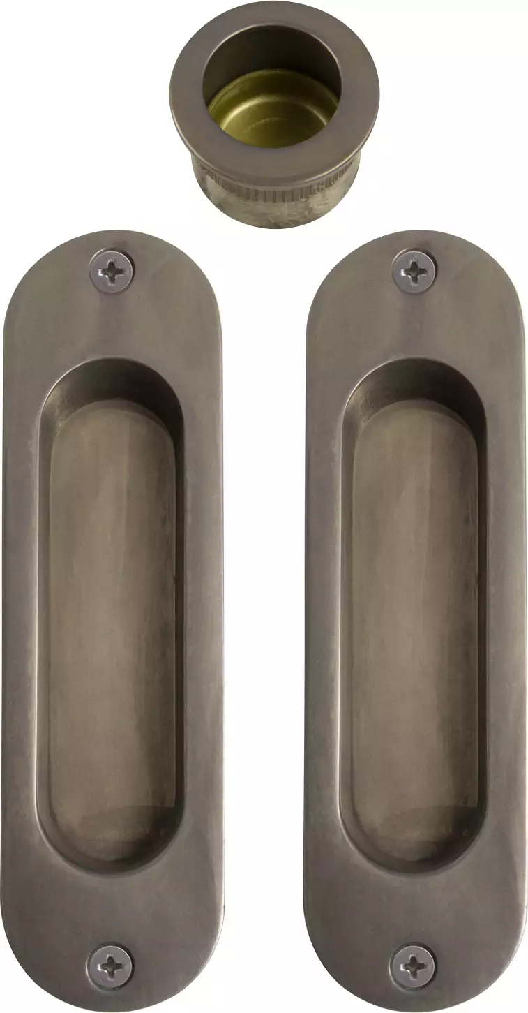 Oval Brass Flush & Edge Pull Kit