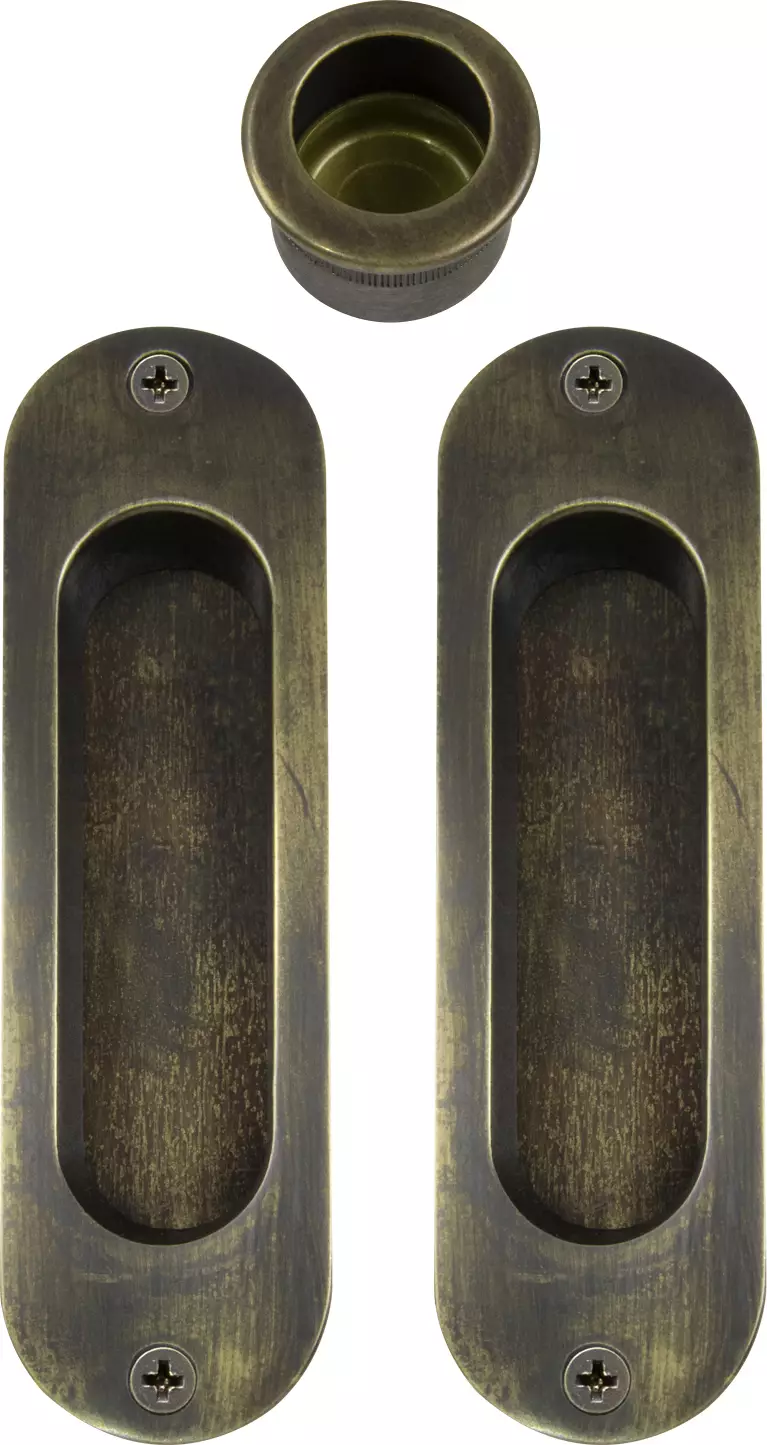 Oval Brass Flush & Edge Pull Kit  - ORB