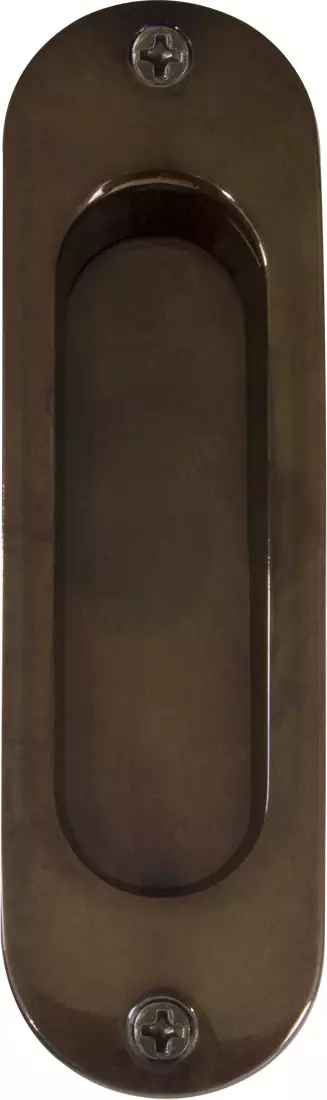 Brass Oval Flush Pull - AB