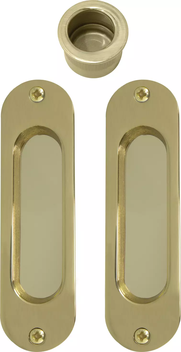 Oval Brass Flush & Edge Pull Kit  - PB