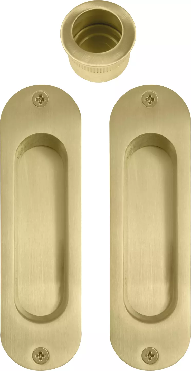Oval Brass Flush & Edge Pull Kit  - MSB