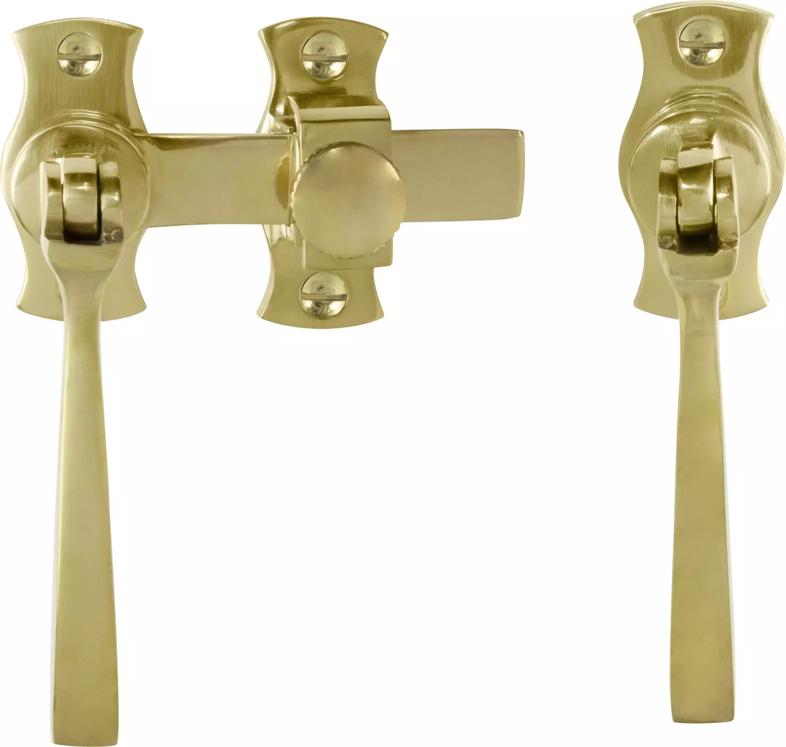 French Door Catch Set - Square - PB